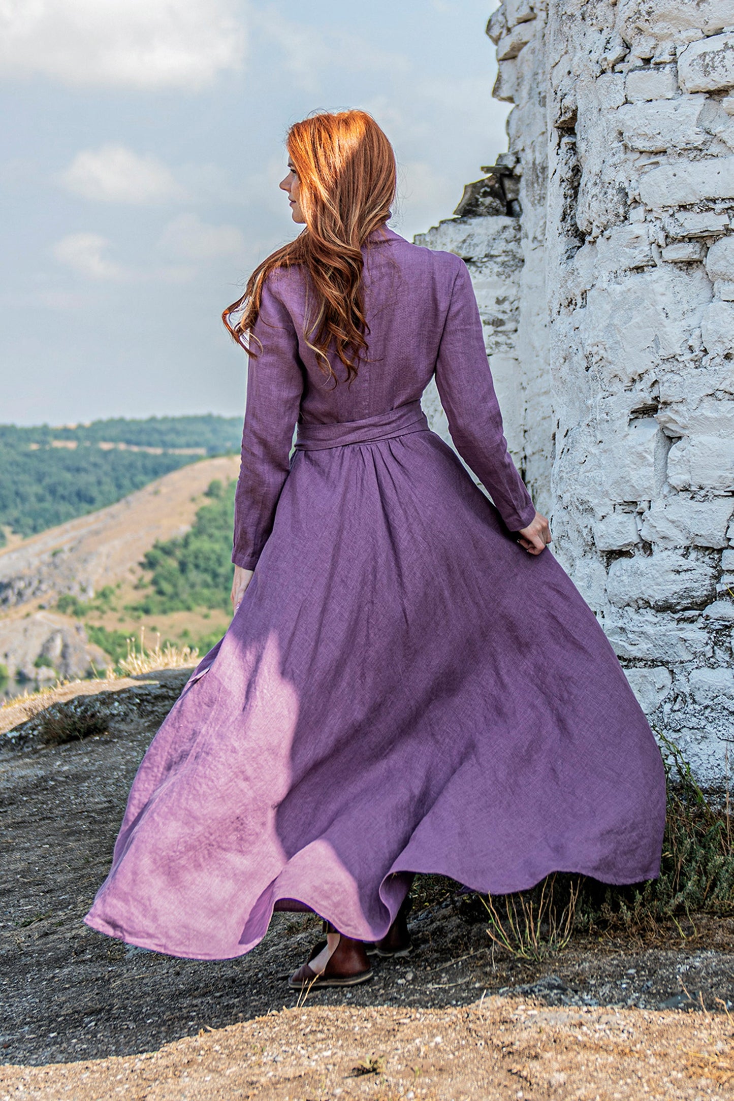 Linen A-Line Maxi Dress, VisibleArtShop