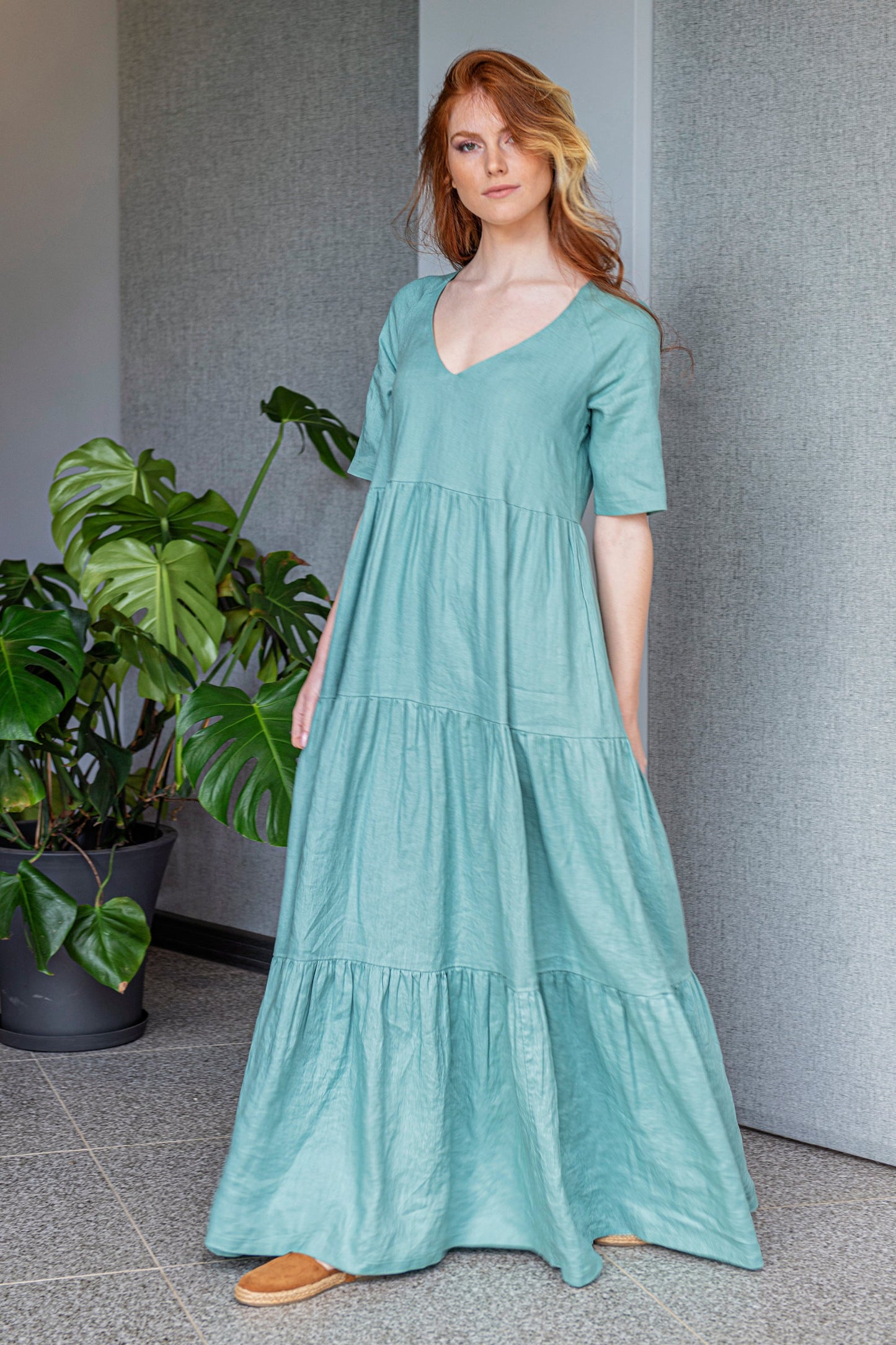 Bohemian Linen Summer Dress, VisibleArtShop