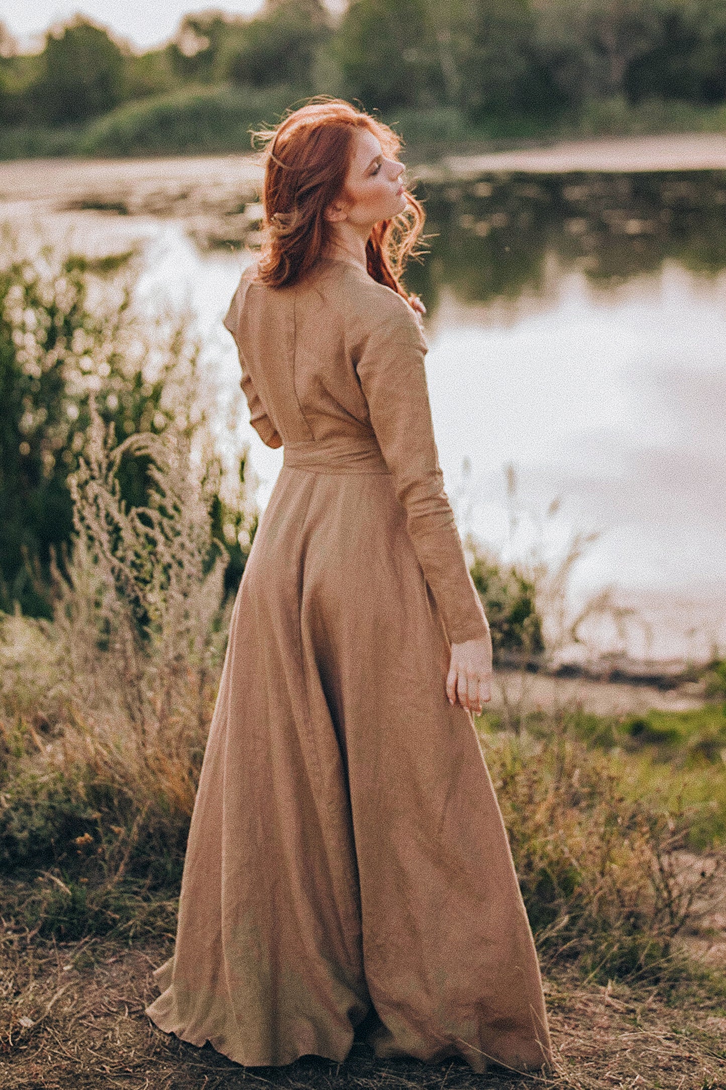 Rich Linen Wrap Dress, VisibleArtShop