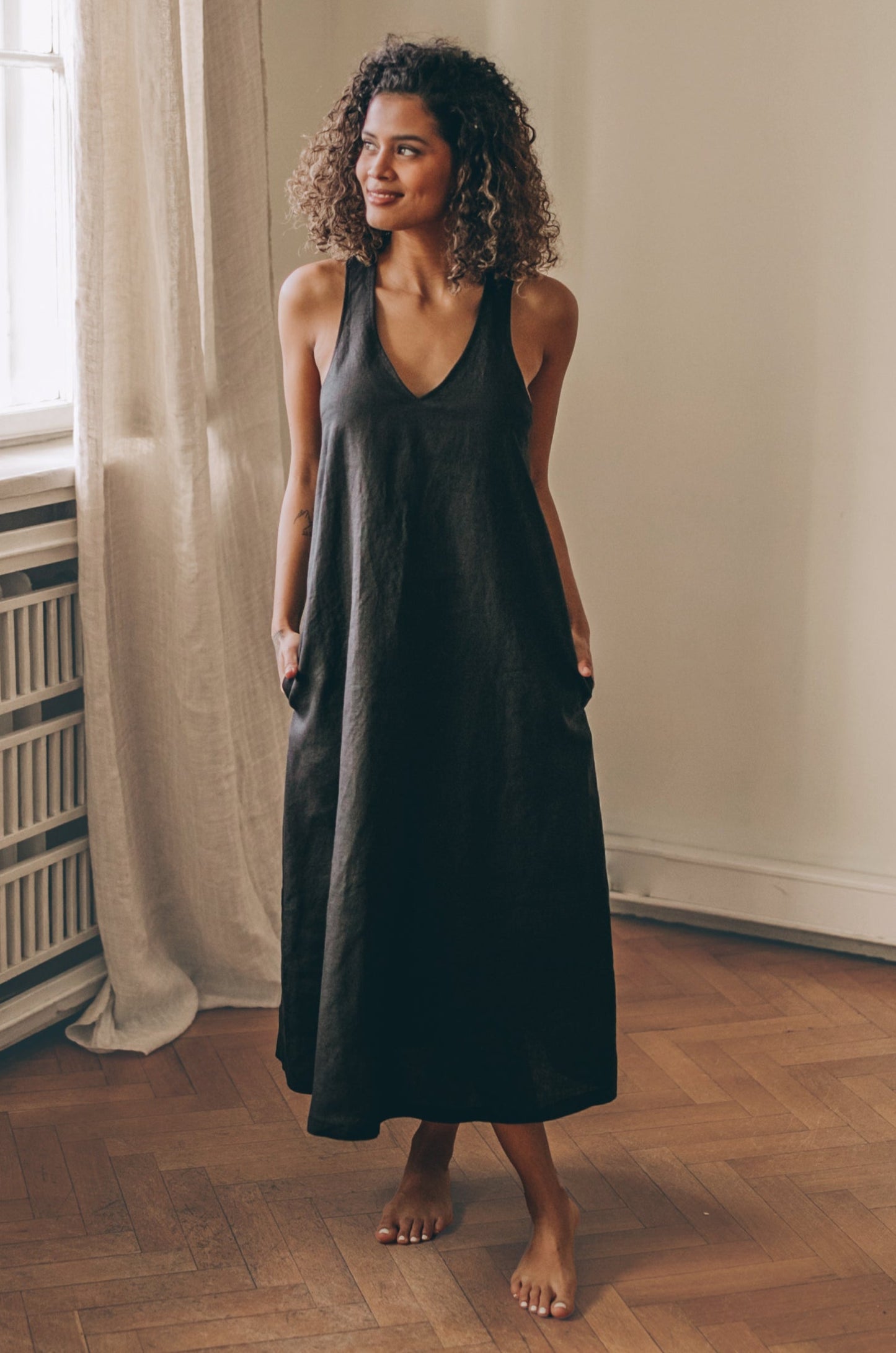 Minimalist Linen Dress, VisibleArtShop