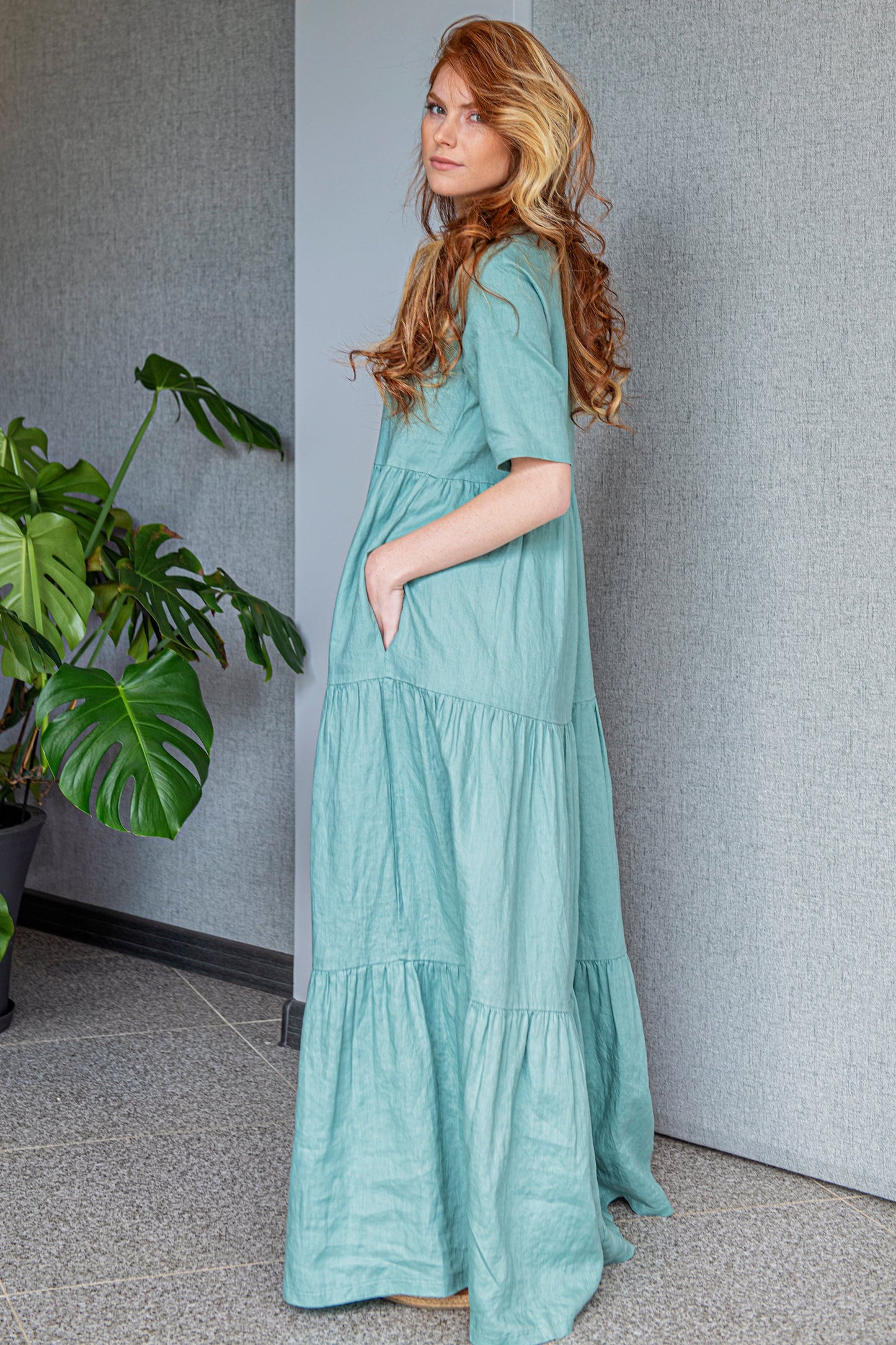 Bohemian Linen Summer Dress, VisibleArtShop