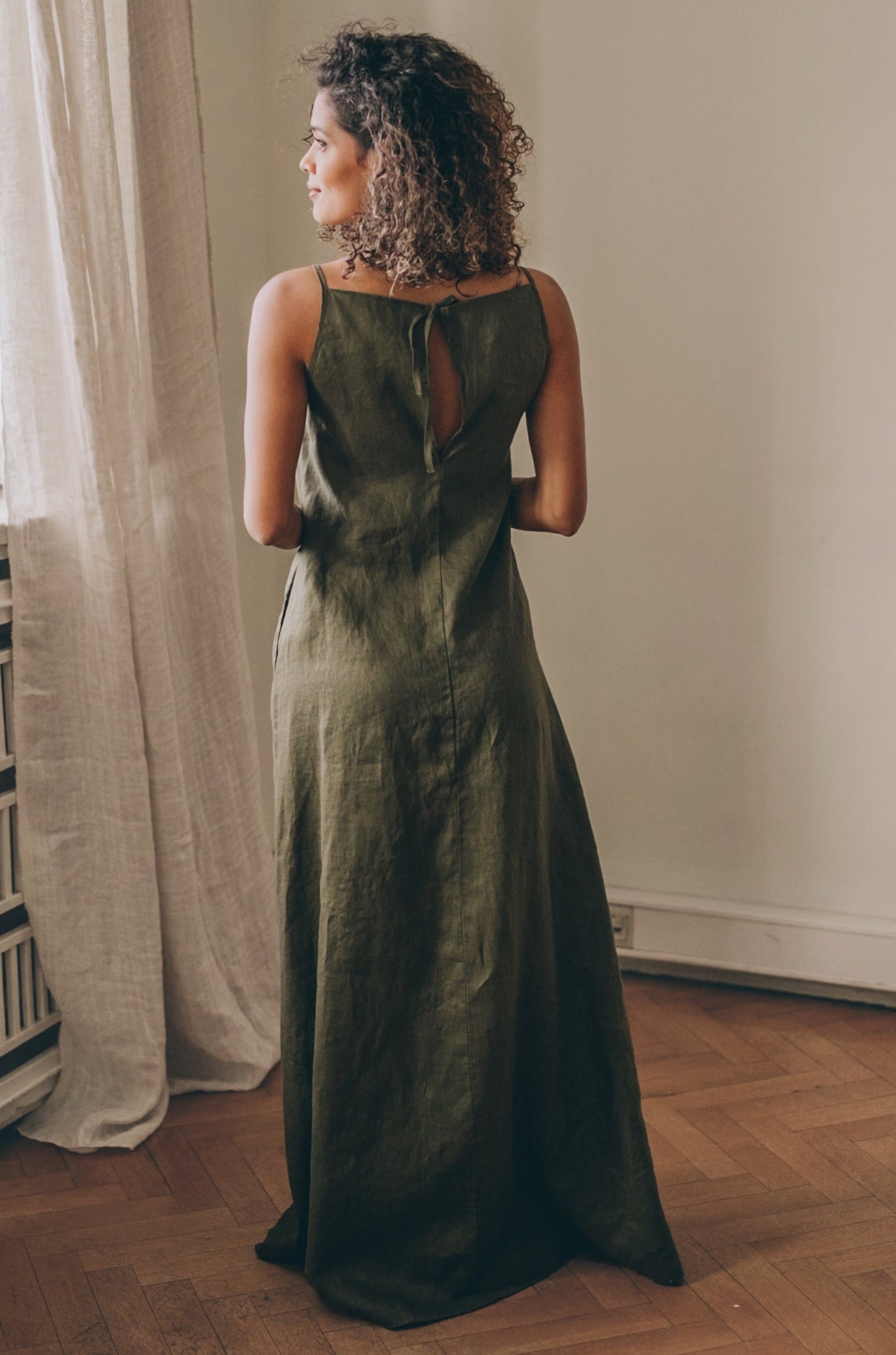 Sleeveless Linen Maxi Dress, VisibleArtShop