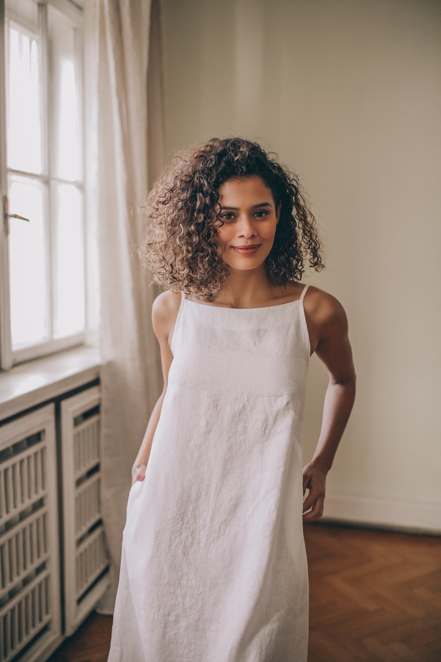 Sleeveless Linen Maxi Dress, VisibleArtShop