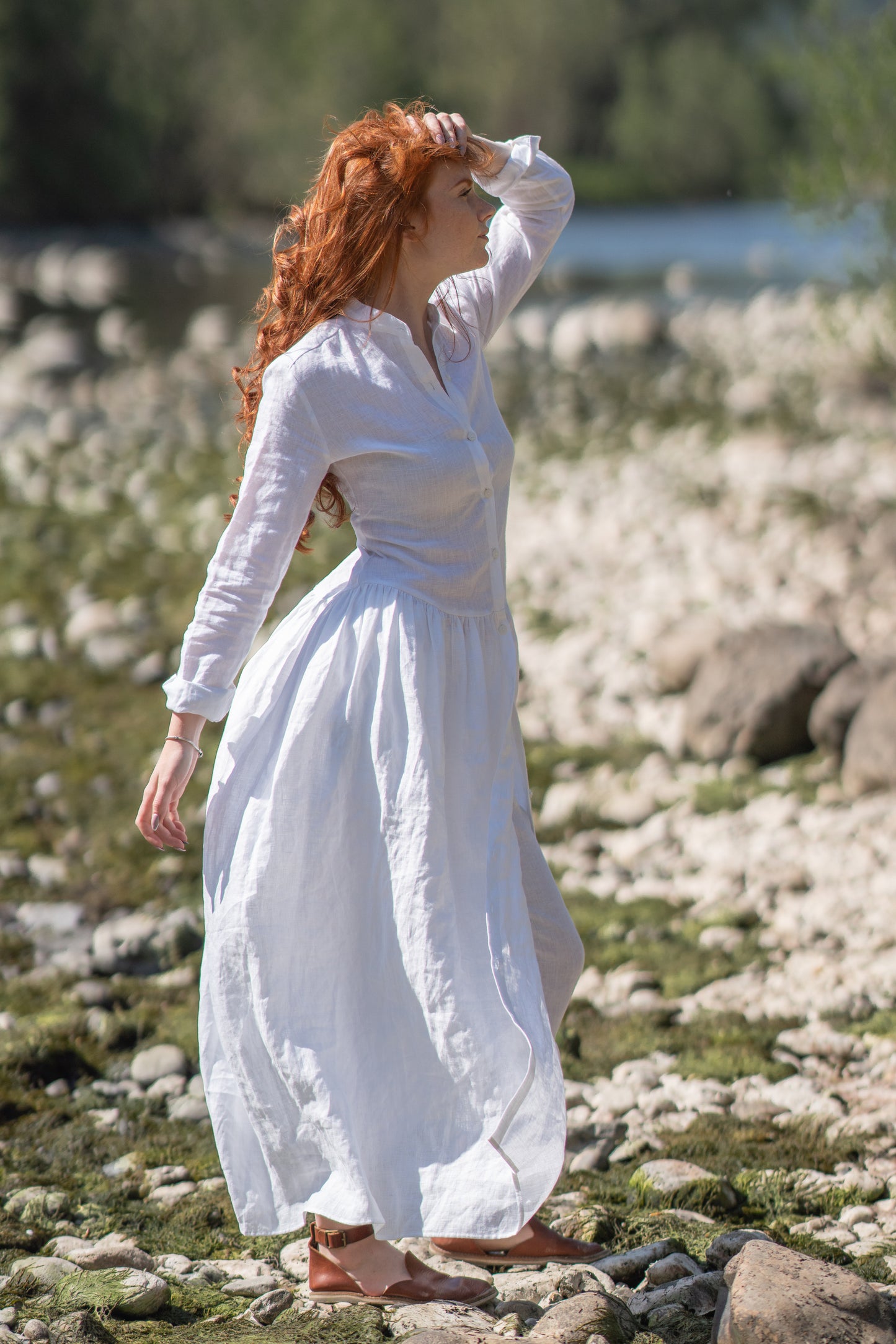 Long Linen Tunic Shirt, VisibleArtShop