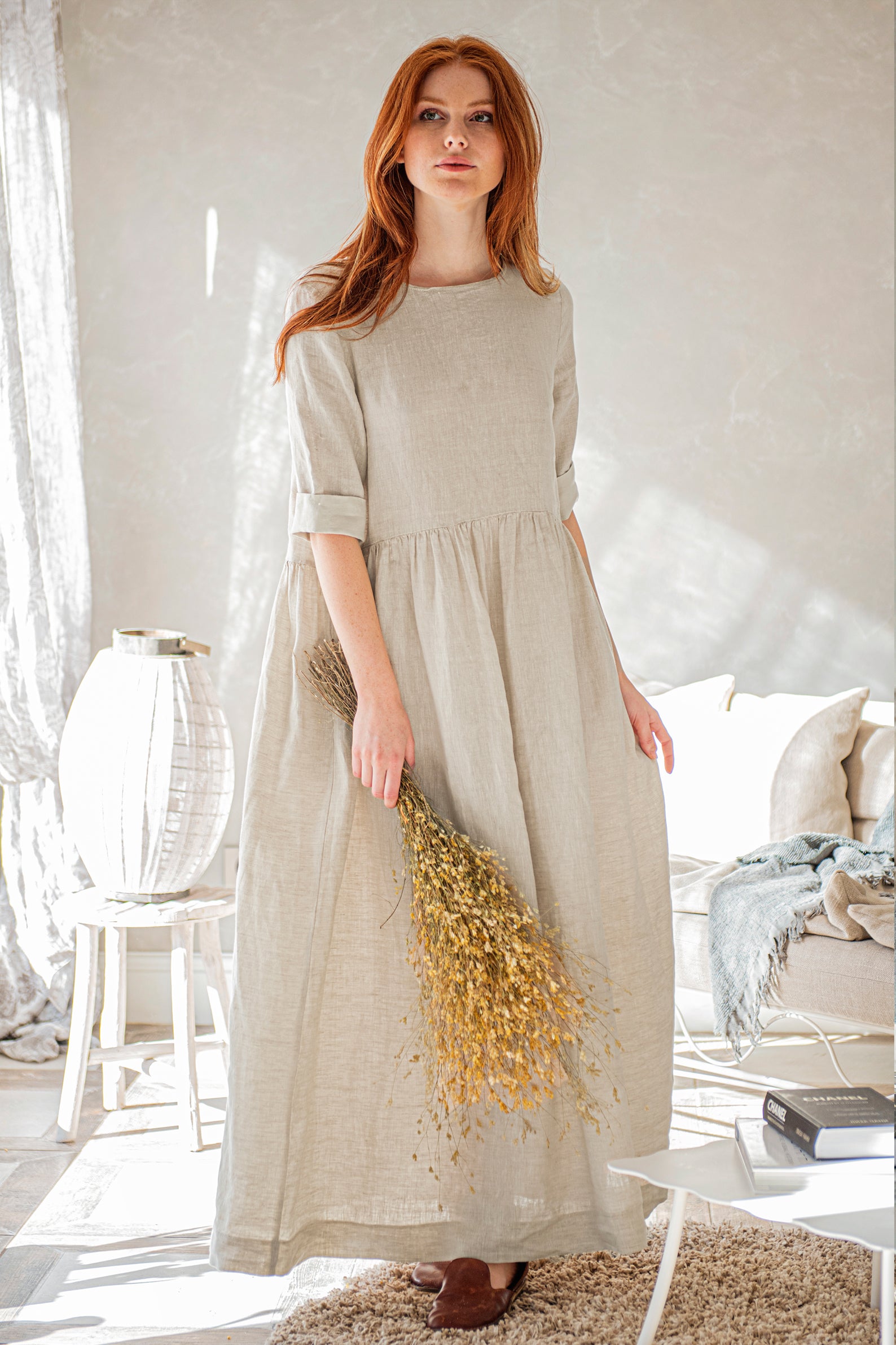 Linen Smock Dress, Linen Maxi Dress, Linen Dress for Women, Natural Linen Dress, Boho Maxi Dress, Linen Kaftan, Modest Dress, 3XL / Night Blue Linen Smock Dress, Linen Maxi Dress, Linen Dress for Women, Natural Linen Dress, Boho Maxi Dress, Linen Kaftan, Modest Dress, 3XL / Night Blue