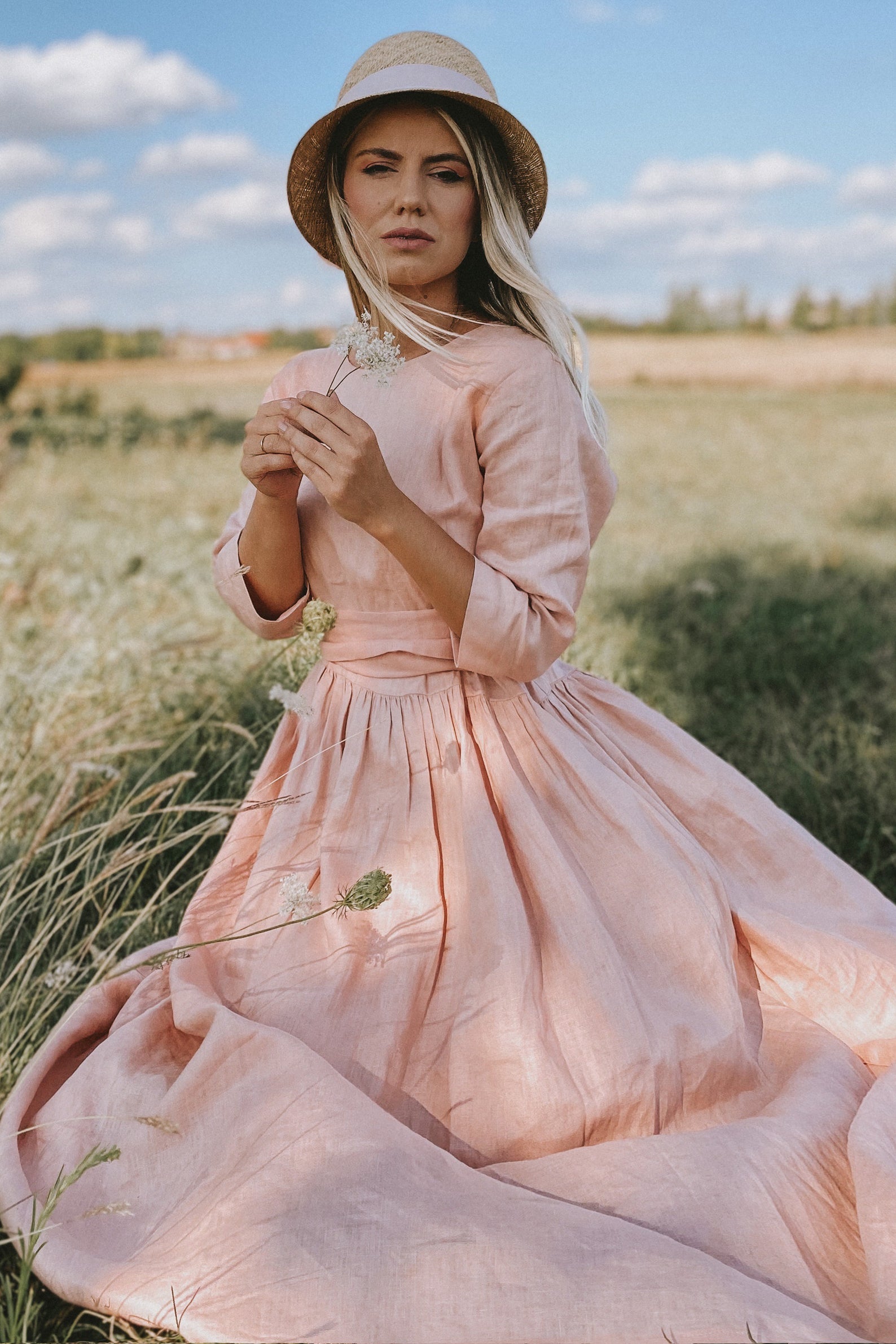 linen summer dresses 2024 Jsaierl Summer Dresses for Women 2024 Sleeveless Cotton Linen Dress Casual Solid Color V Neck Dress Loose Fit Long Dresses, Women's, Size: Medium,