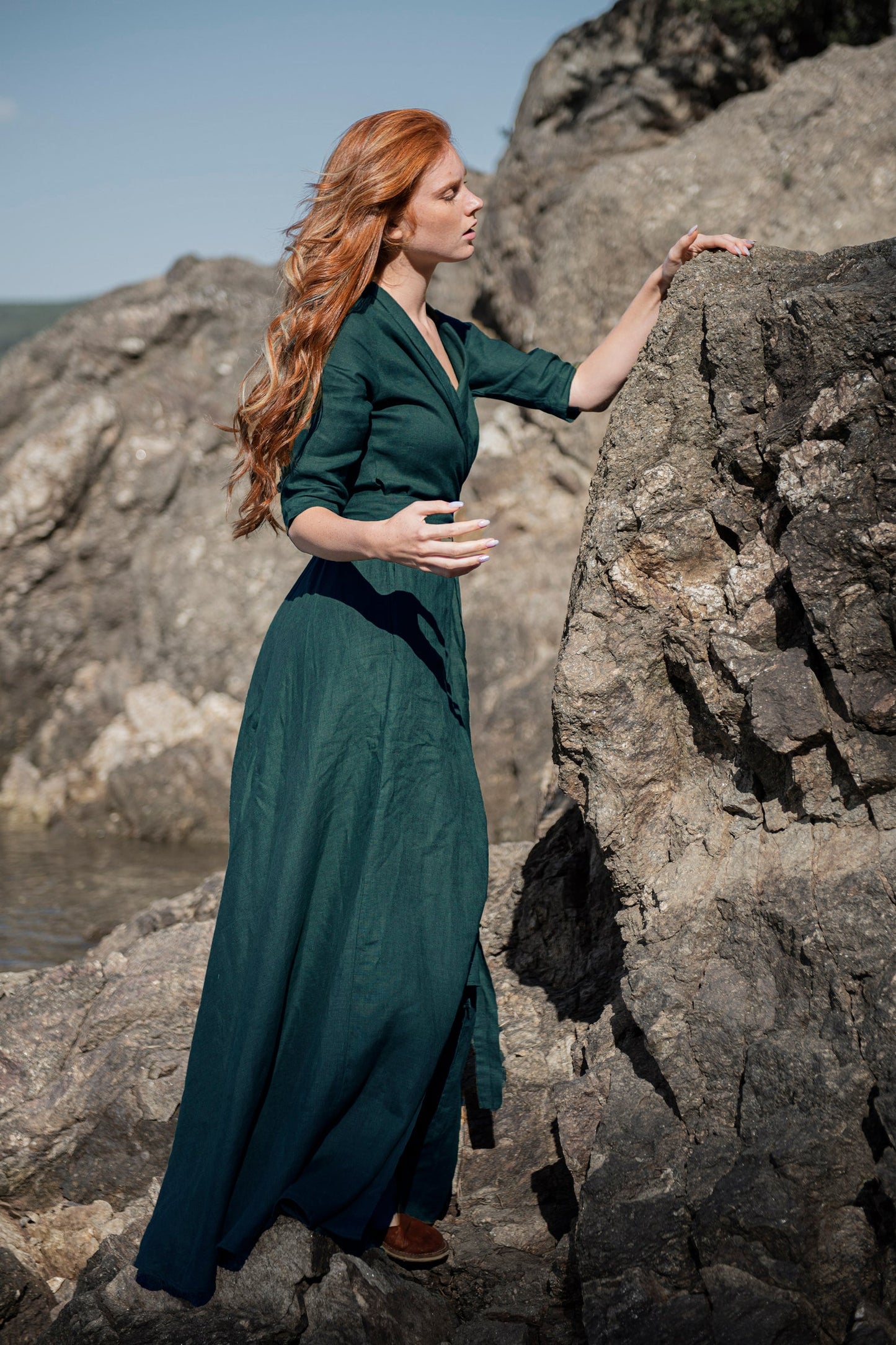 Linen Wrap Dress, VisibleArtShop