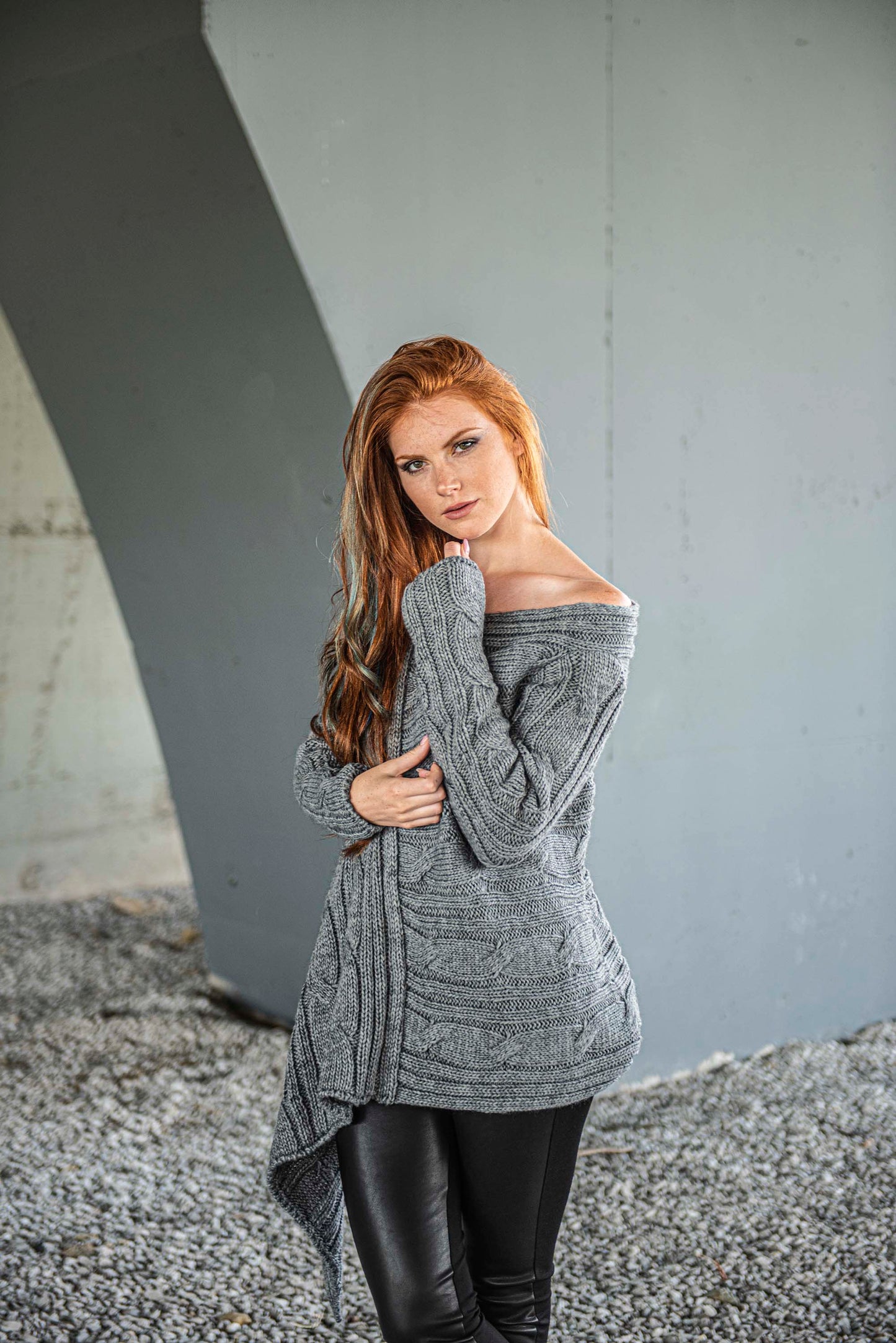 Asymmetric Knit Sweater, VisibleArtShop