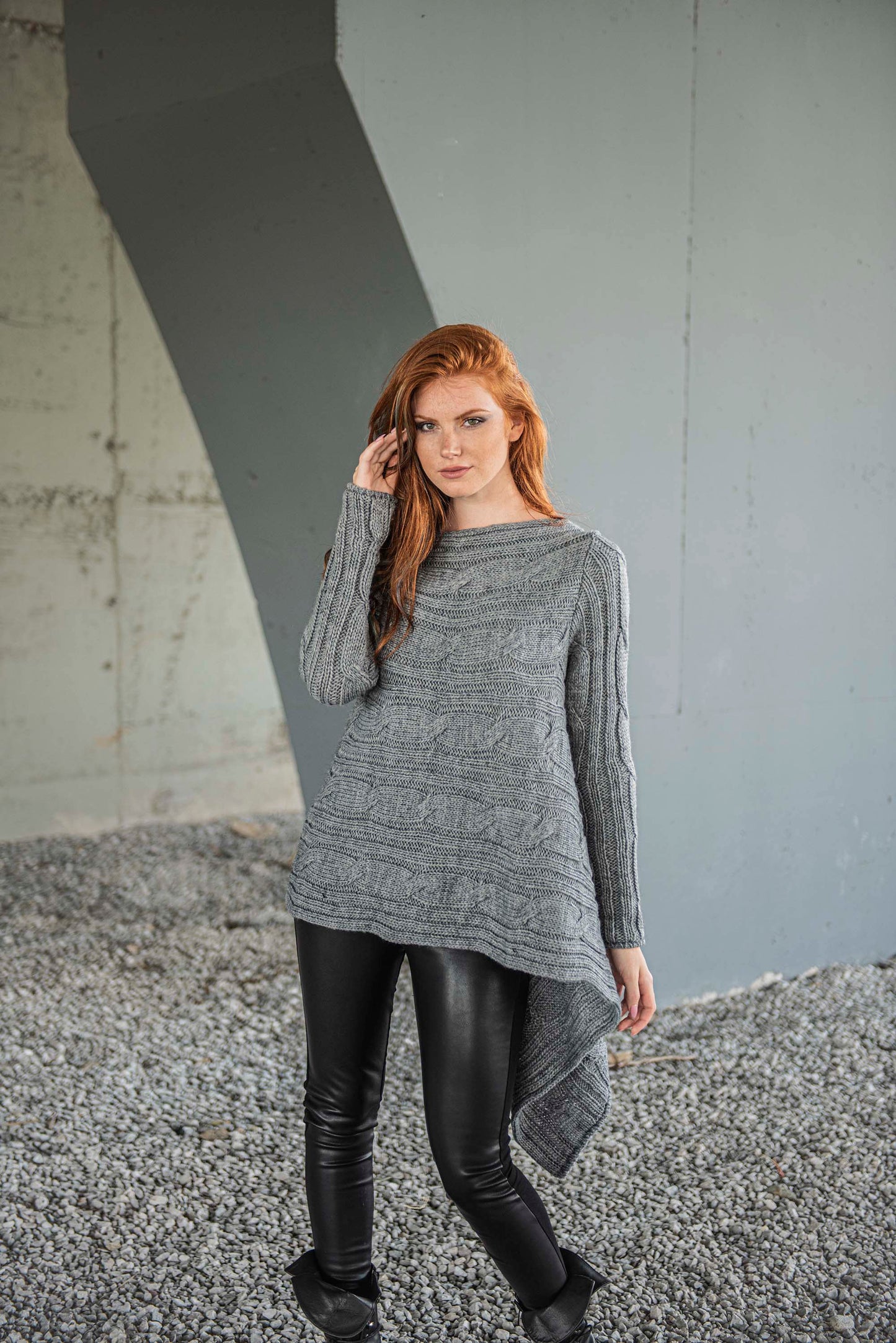 Asymmetric Knit Sweater, VisibleArtShop