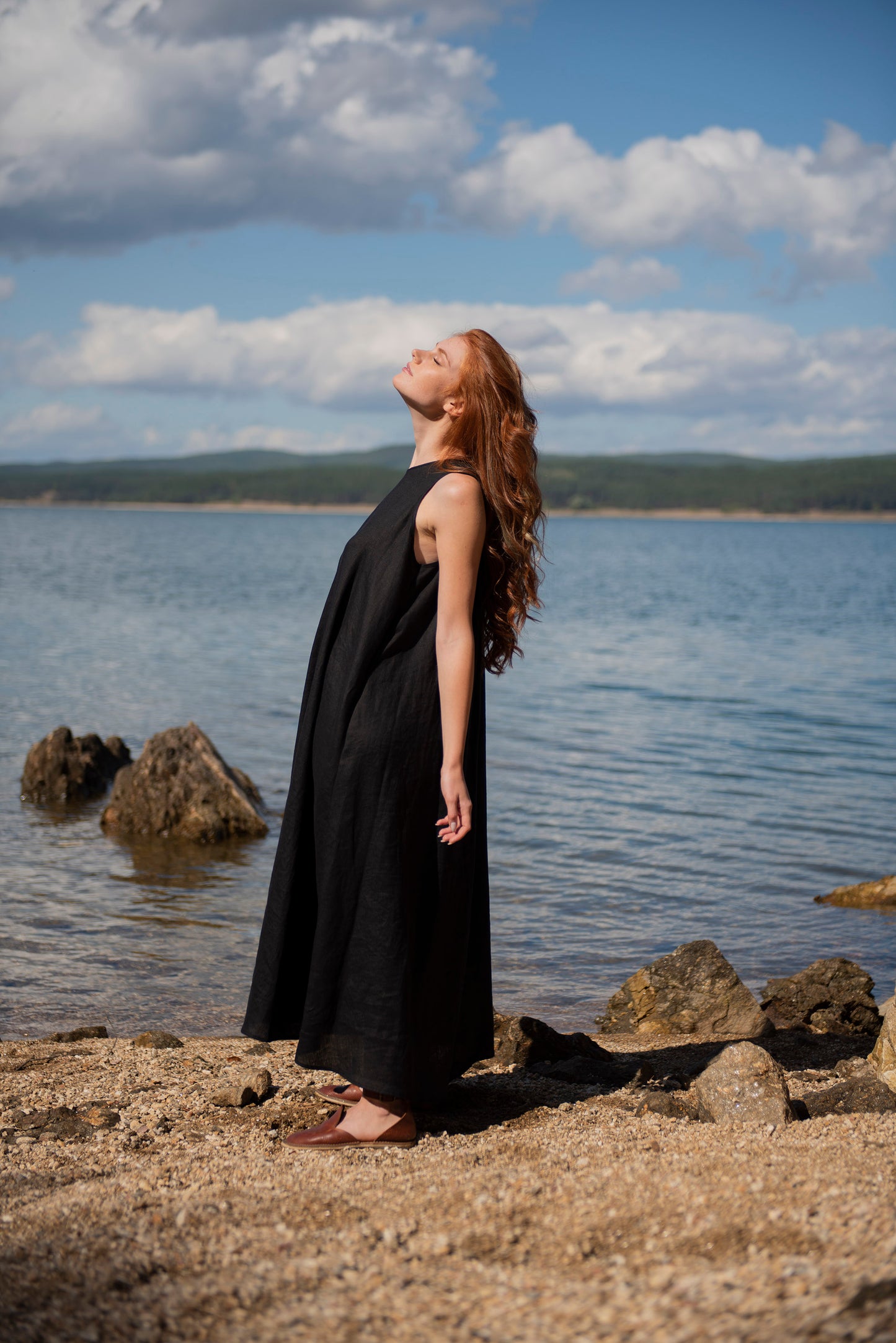 Classic Linen Maxi Dress, VisibleArtShop