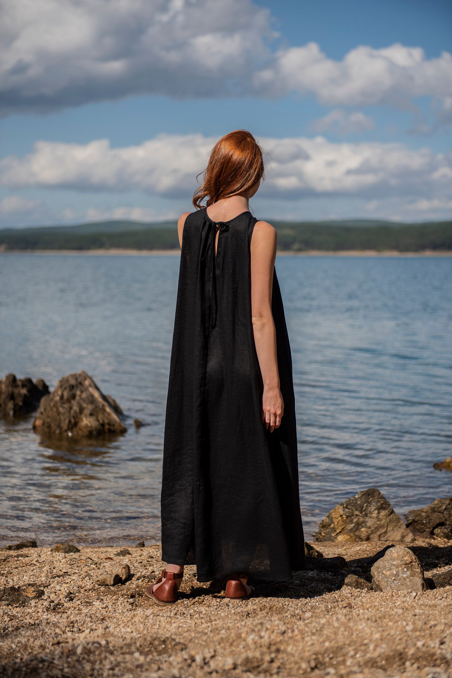 Classic Linen Maxi Dress, VisibleArtShop