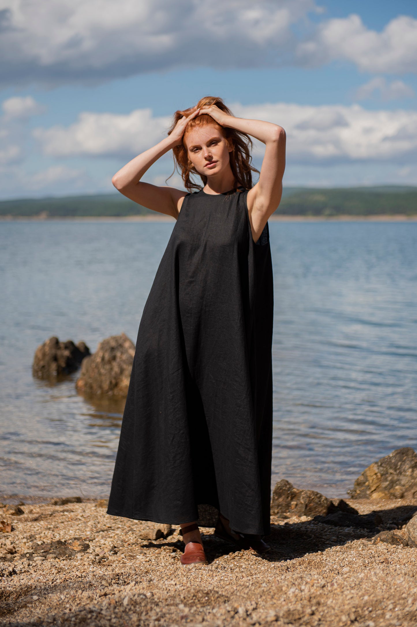 Classic Linen Maxi Dress, VisibleArtShop