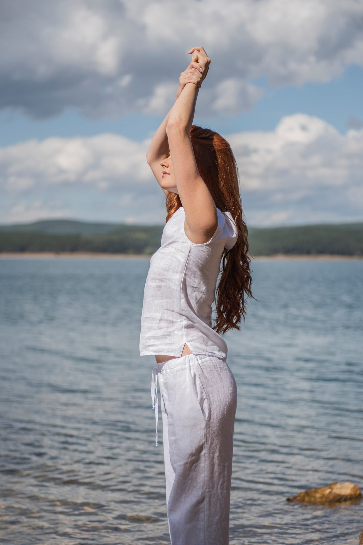 Linen Top with Cap Sleeves, VisibleArtShop