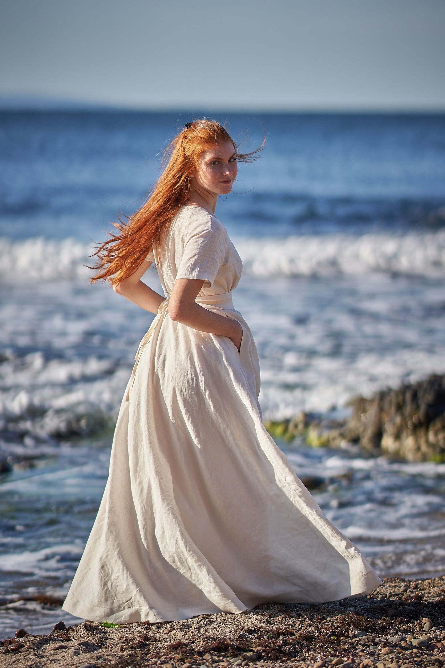 Linen Wrap Dress, VisibleArtShop