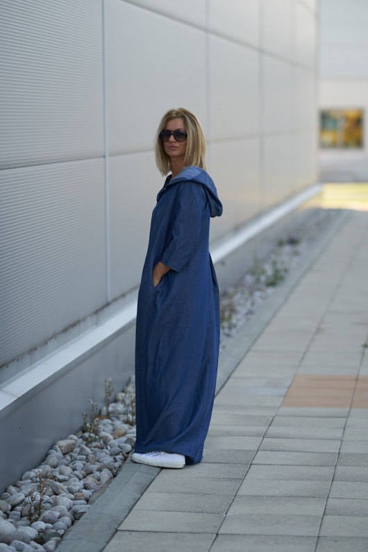 Hooded Tencel Maxi Dress, M Hooded Tencel Maxi Dress, M