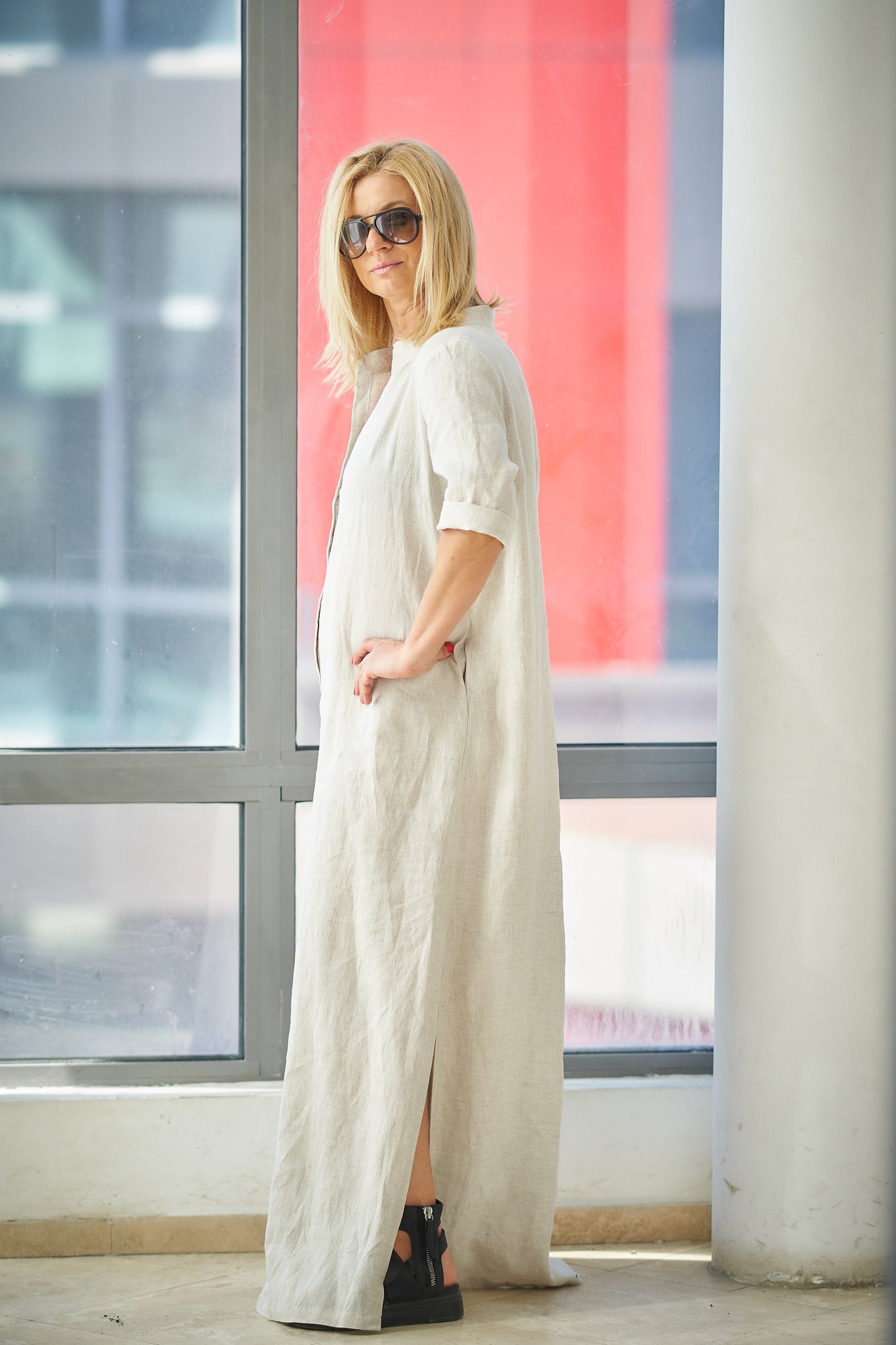 Linen Kaftan Dress, VisibleArtShop