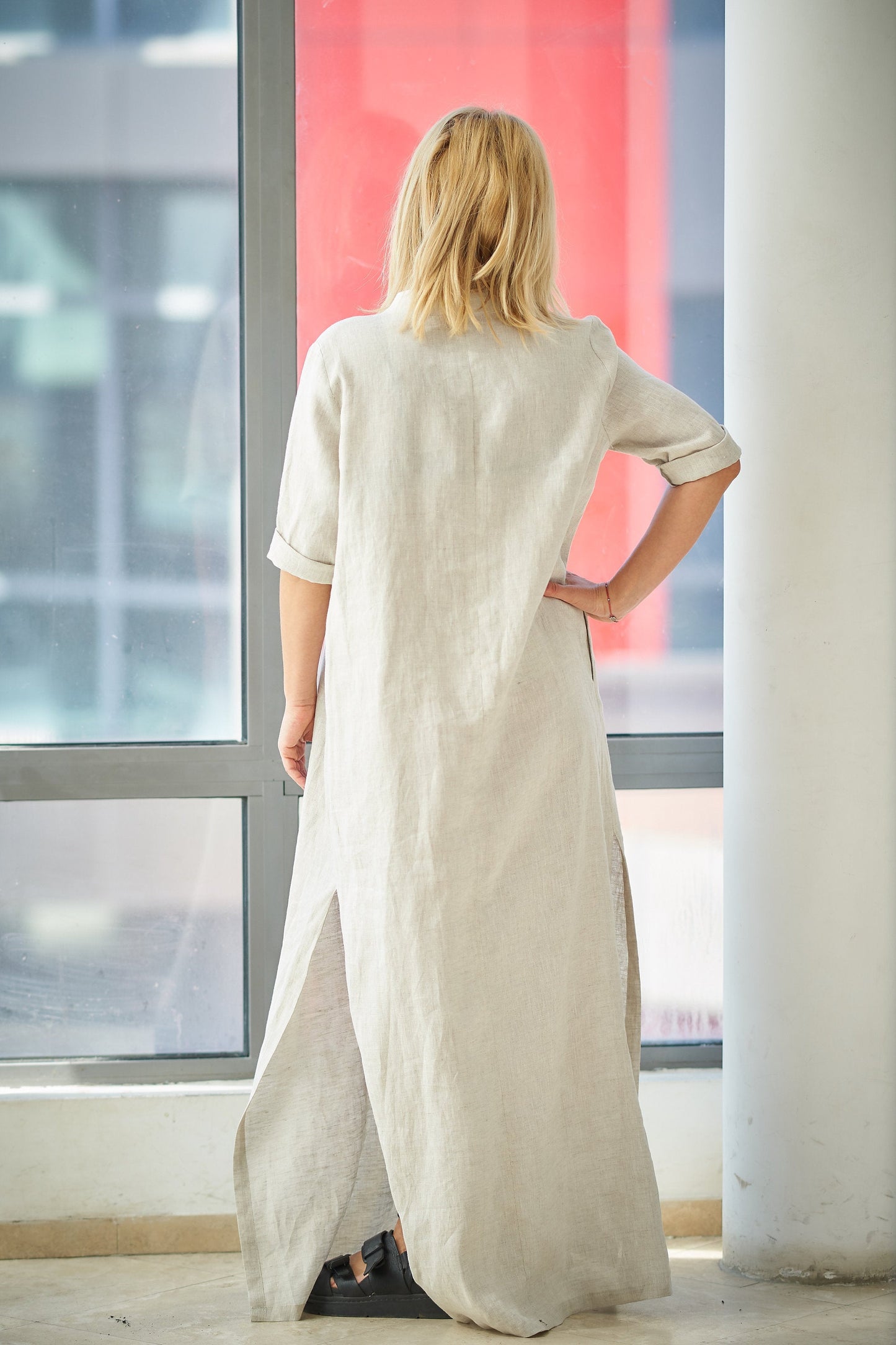 Linen Kaftan Dress, VisibleArtShop