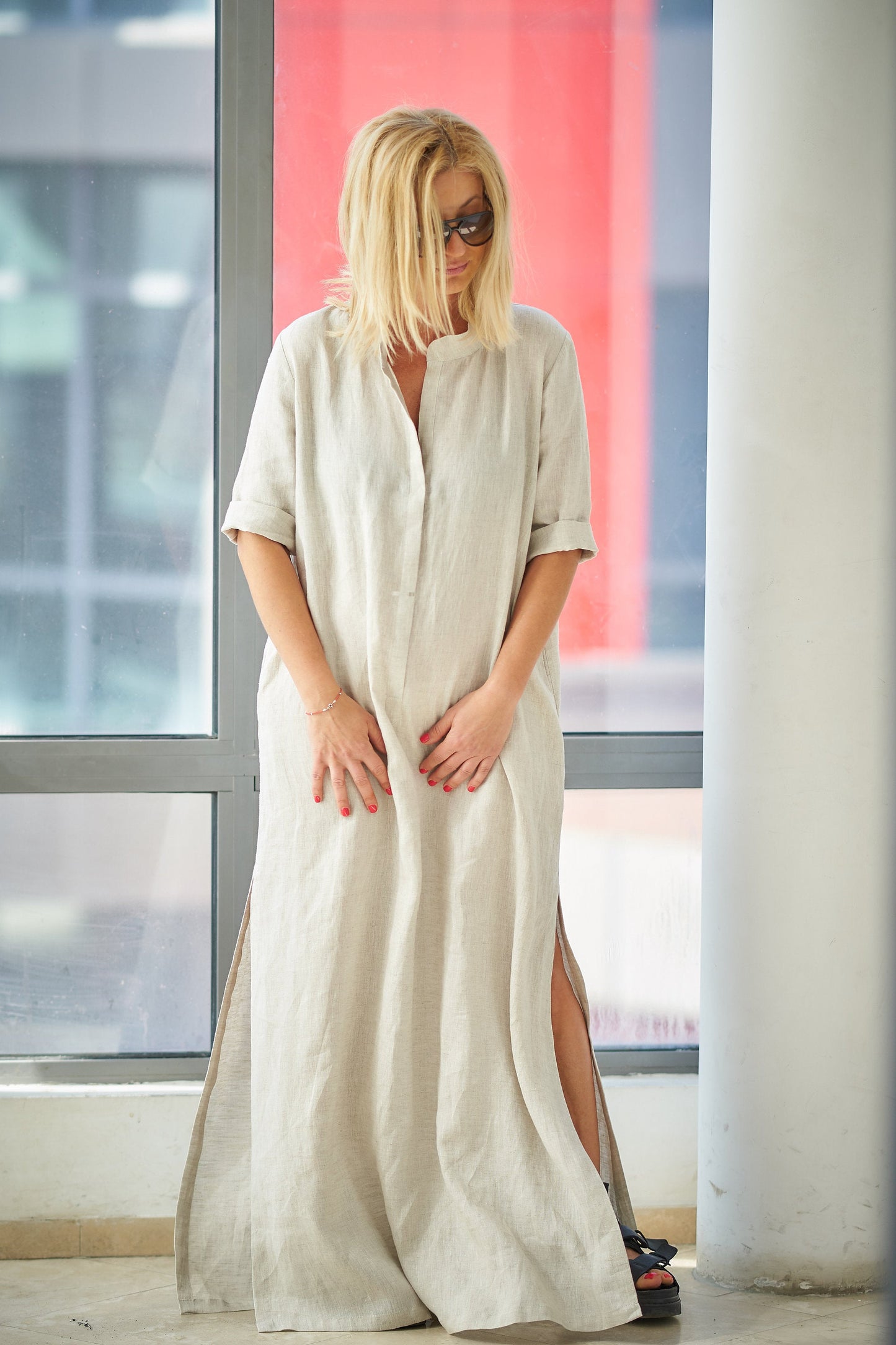 Linen Kaftan Dress, VisibleArtShop