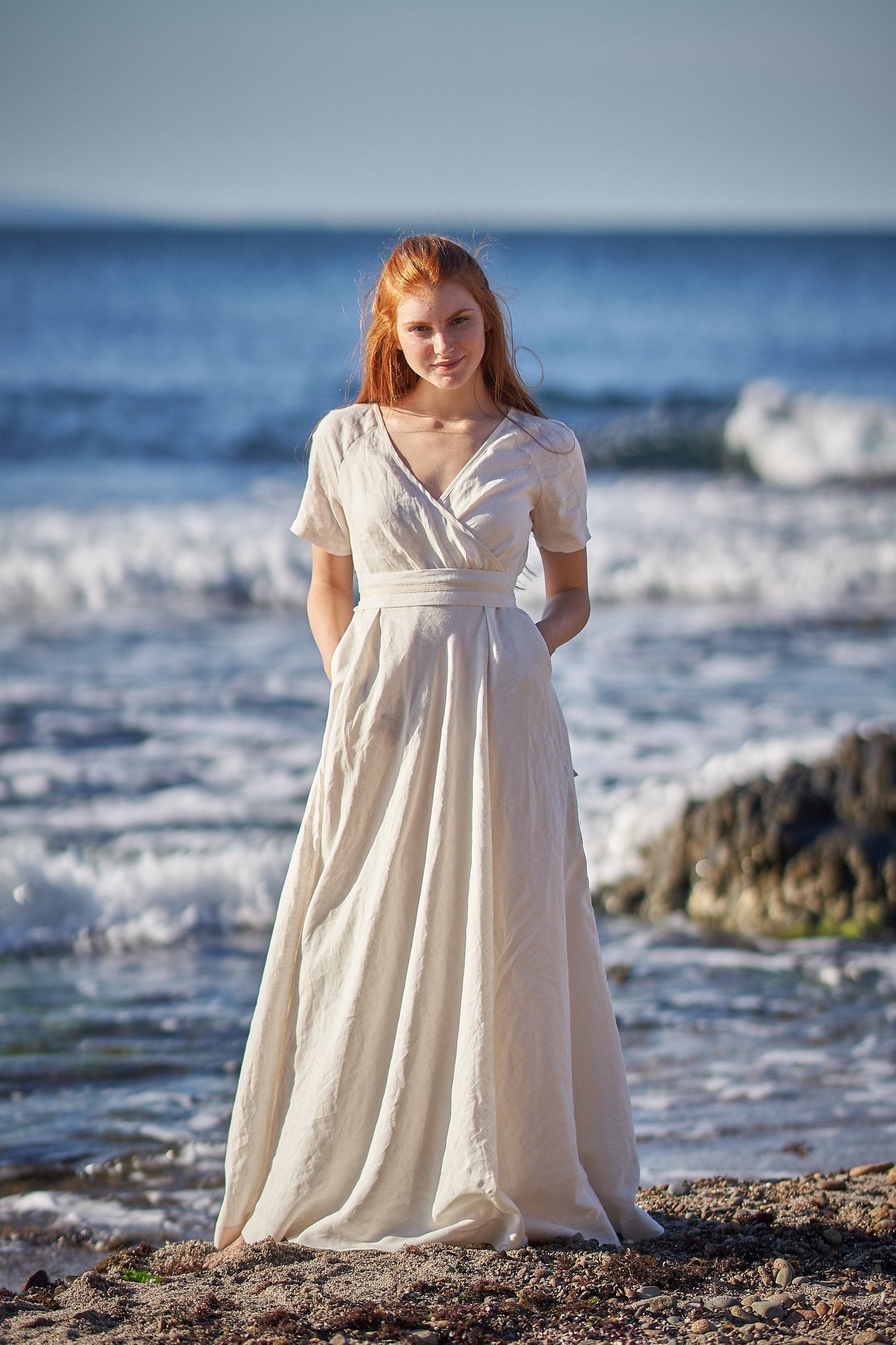Summer Linen Wedding Dress, VisibleArtShop