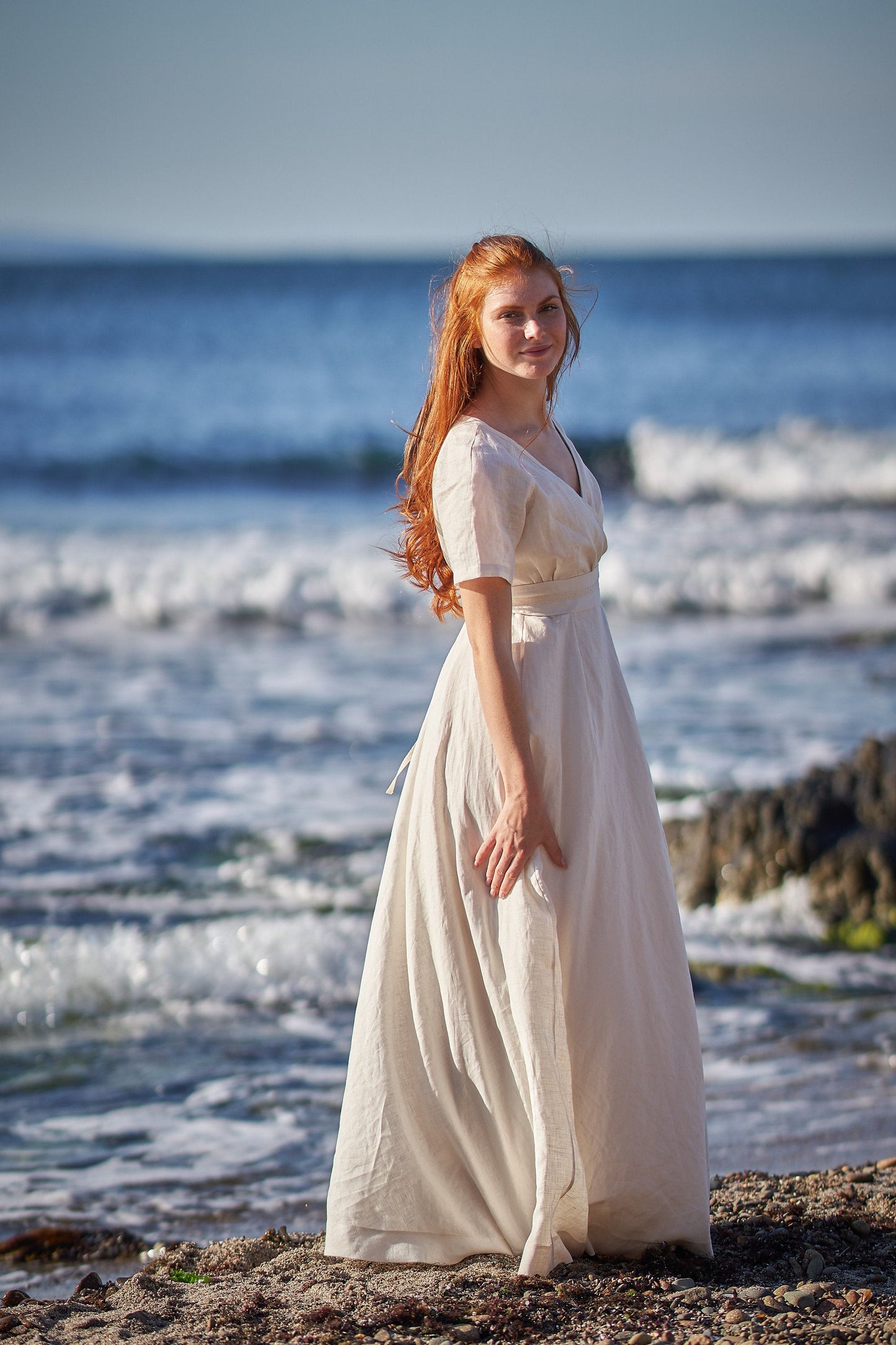 Summer Linen Wedding Dress, VisibleArtShop
