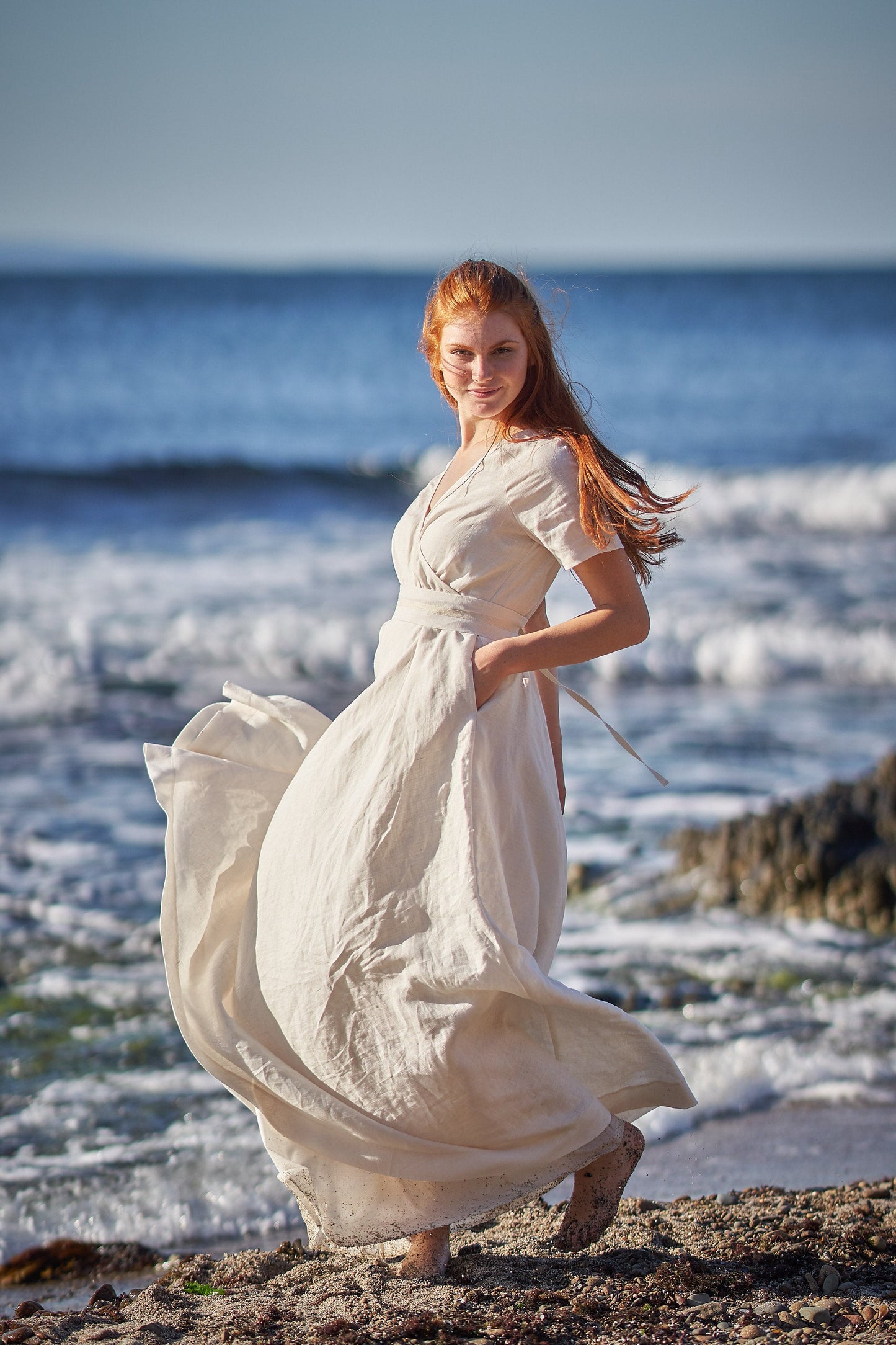 Summer Linen Wedding Dress, VisibleArtShop