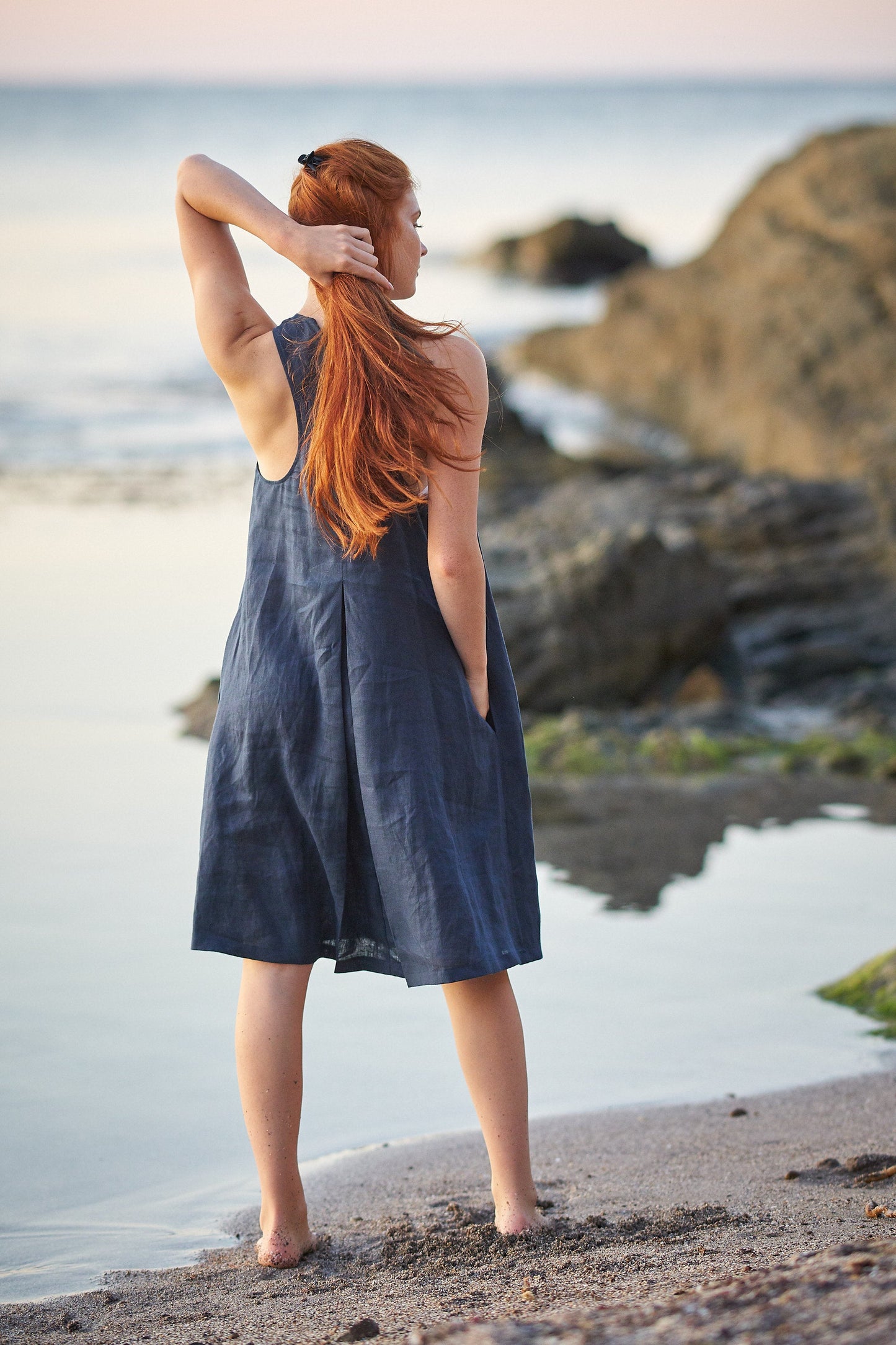 Pinafore Linen Dress, VisibleArtShop