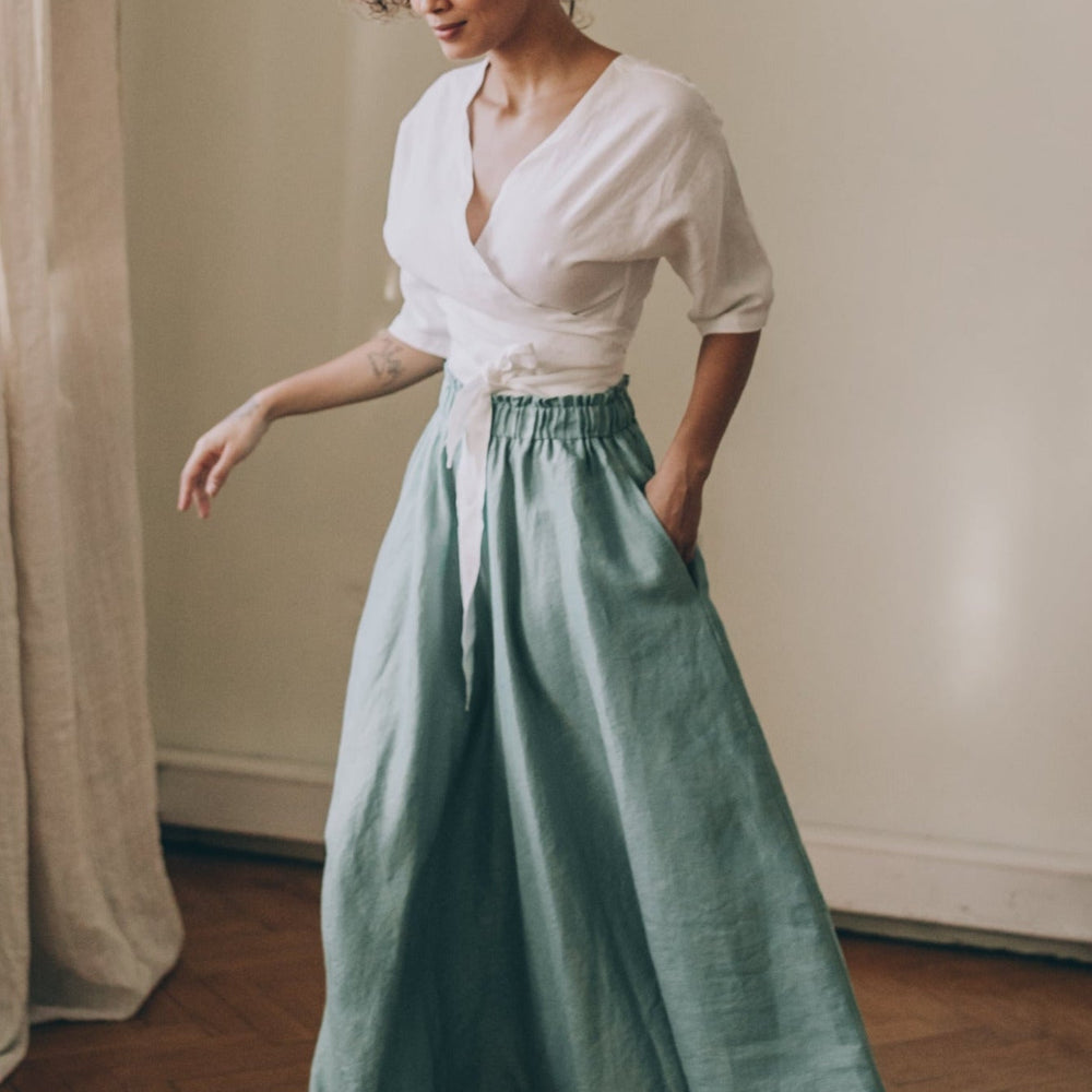 
                      
                        Rich Linen Midi Skirt - VisibleArtShop
                      
                    