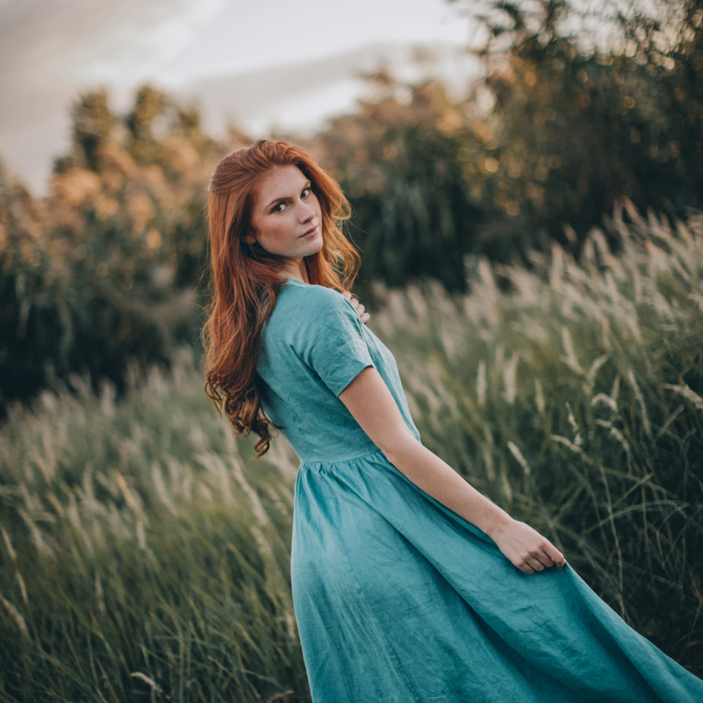 
                      
                        Maxi Linen Gown with Wrap Belt
                      
                    