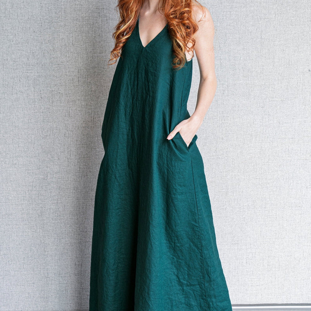 
                      
                        Emerald Green Linen Dress, Linen Maxi Dress, Linen Dress for Women, Summer Maxi Dress, Sleeveless Maxi Dress, Plus Size Dress, Linen Clothing
                      
                    