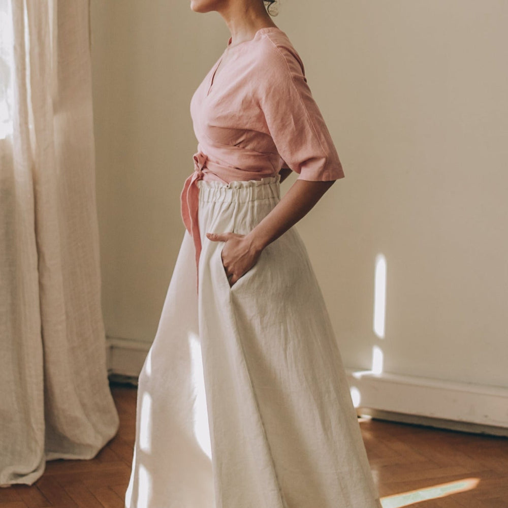 
                      
                        Rich Linen Midi Skirt
                      
                    