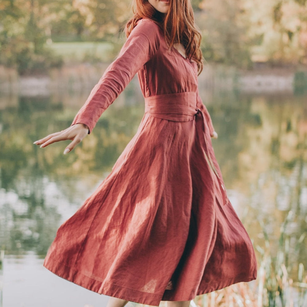 Heavyweight Linen Dress with Obi Belt and Pockets, Moroccan Red Linen Classic Dress, Linen Clothing for Women, Simple Linen Midi Dress, XL / White Heavyweight Linen Dress with Obi Belt and Pockets, Moroccan Red Linen Classic Dress, Linen Clothing for Women, Simple Linen Midi Dress, XL / White