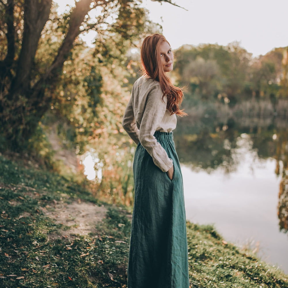 
                      
                        Heavyweight Linen Maxi Skirt with Pockets, VisibleArtShop
                      
                    