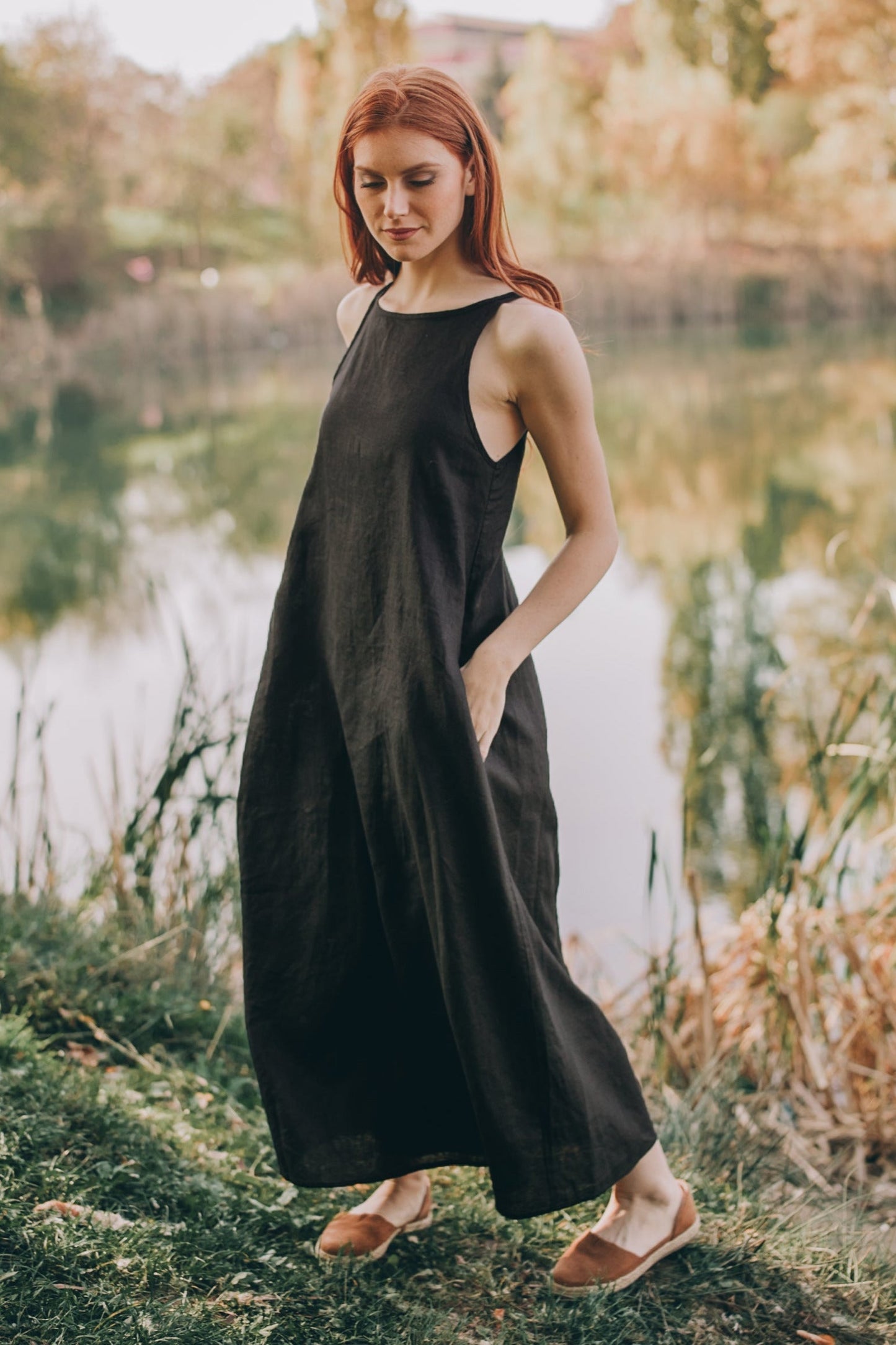 bohemian reversible dress New~ Linen Bohemian Long Dress ~ Unique Dress ~ Reversible Dress ~ Boho Wedding Dress ~ Aiste Anaite ~ Simple Women Dress
