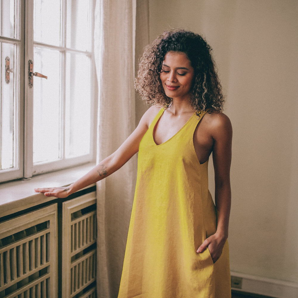 
                      
                        Minimalist Linen Sleeveless Dress
                      
                    