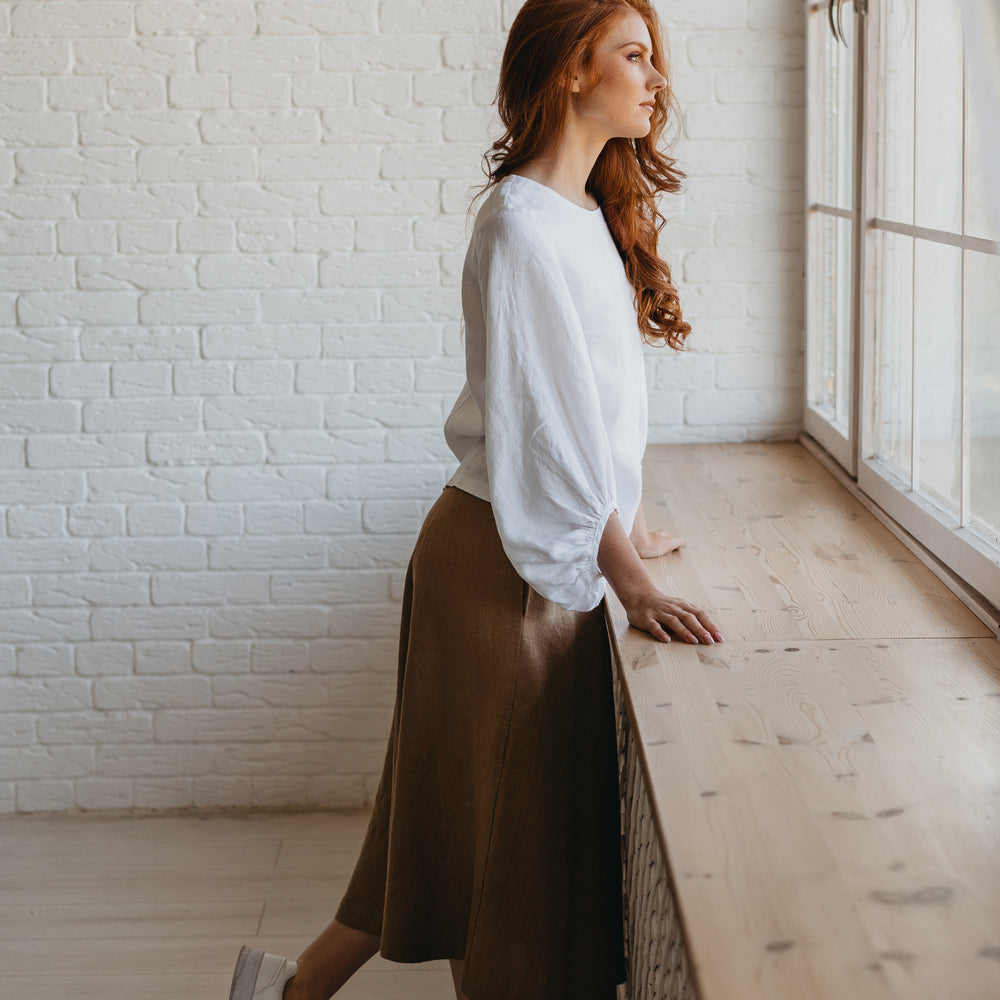 
                      
                        Heavyweight Linen Skirt with Pockets
                      
                    