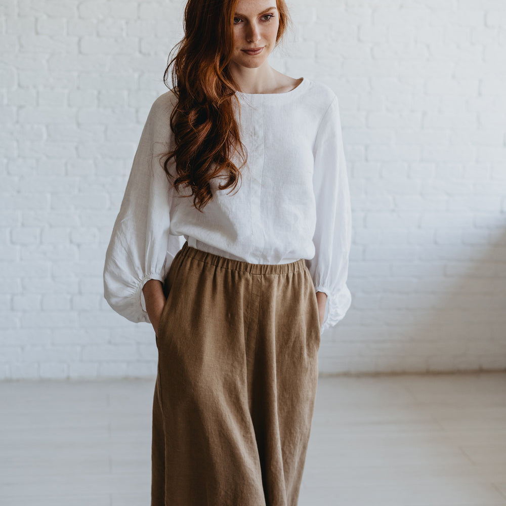 
                      
                        Heavyweight Linen Skirt with Pockets-visibleartshop
                      
                    