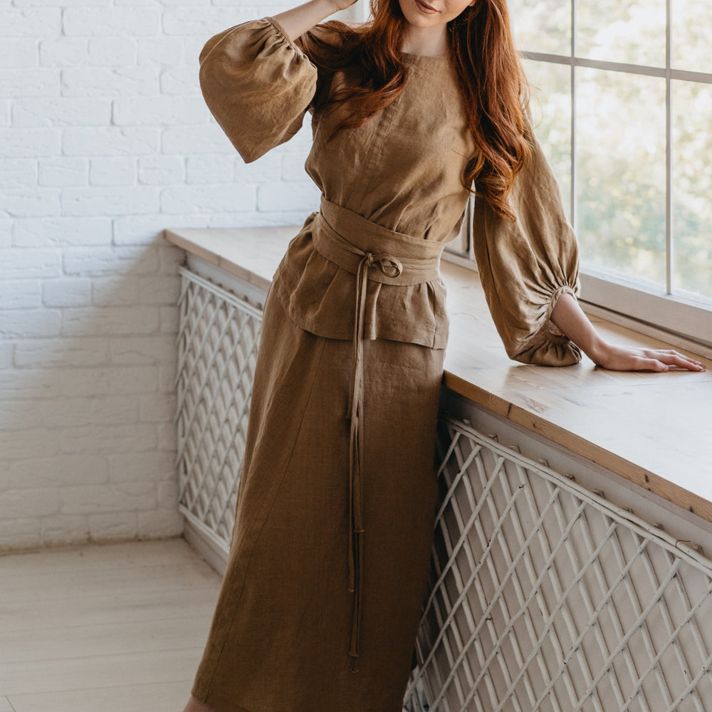 
                      
                        Heavyweight Linen Skirt with Pockets
                      
                    