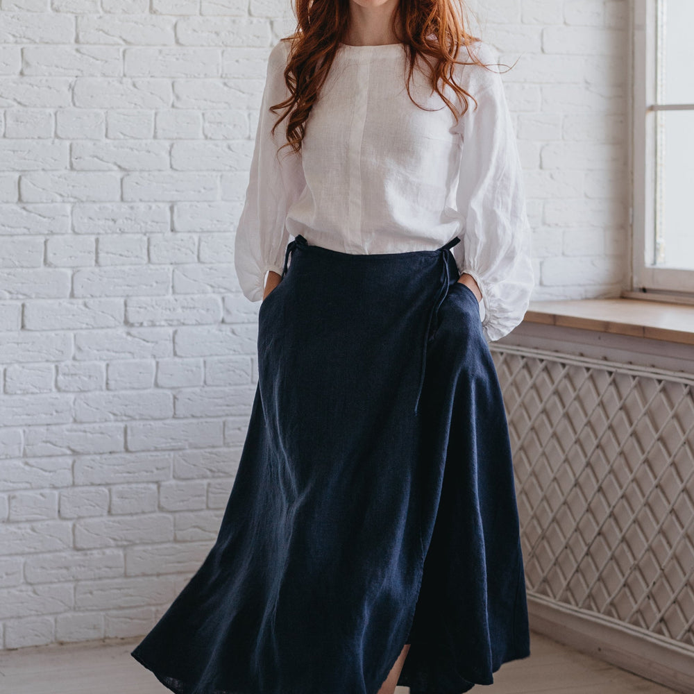 
                      
                        Heavyweight Linen Wrap Skirt-VisibleArtTeam
                      
                    