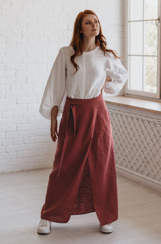 Heavyweight Minimalist Linen Skirt-visibleartshop