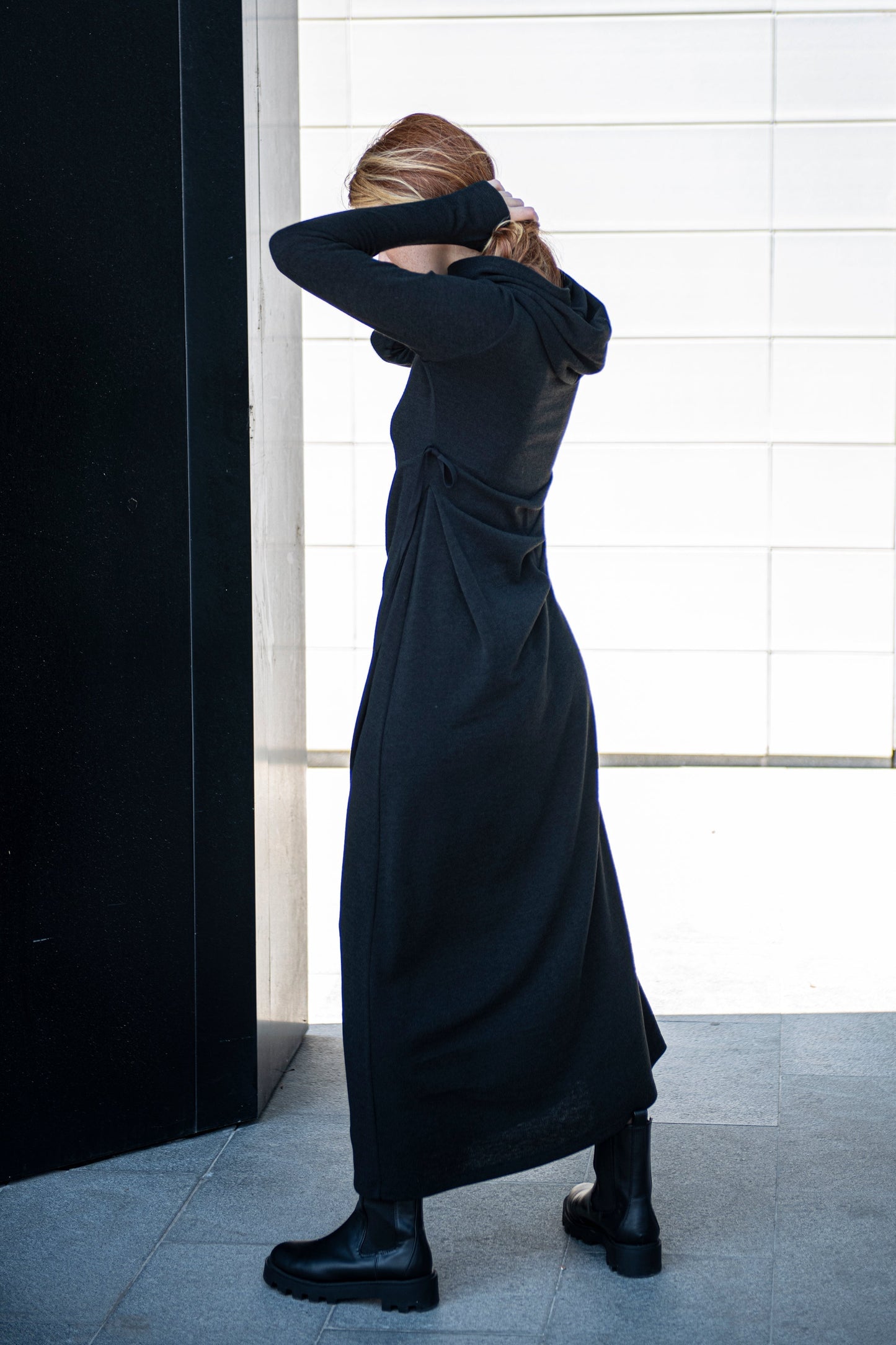 Hooded Knit Dress with Waist Accent, Winter Dress for Women, Knitted Sweater Dress, Long Sleeve Hooded Maxi Dress, Plus Size Maxi Dress, M / Burgundy Hooded Knit Dress with Waist Accent, Winter Dress for Women, Knitted Sweater Dress, Long Sleeve Hooded Maxi Dress, Plus Size Maxi Dress, M / Burgundy