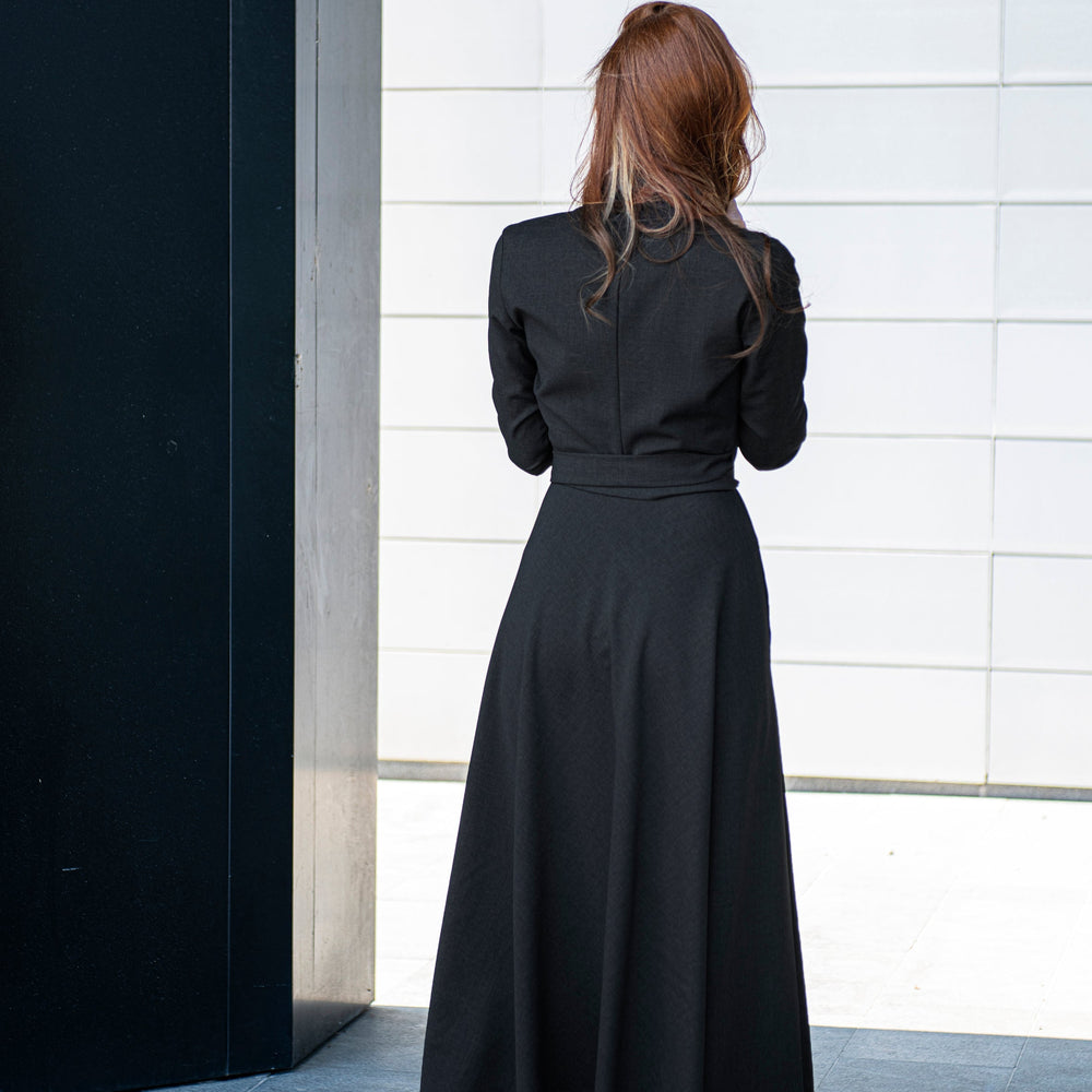 Wool Wrap Dress - Elegant Warm Wool Dress with Shawl Collar VisibleArtShop Wool Wrap Dress - Elegant Warm Wool Dress with Shawl Collar VisibleArtShop