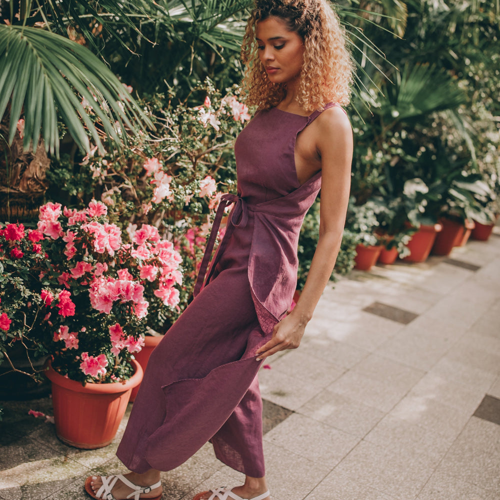 
                      
                        Double Wrap Linen Jumpsuit, Visibleartshop
                      
                    