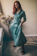 Linen Wrap Dress - VisibleArt