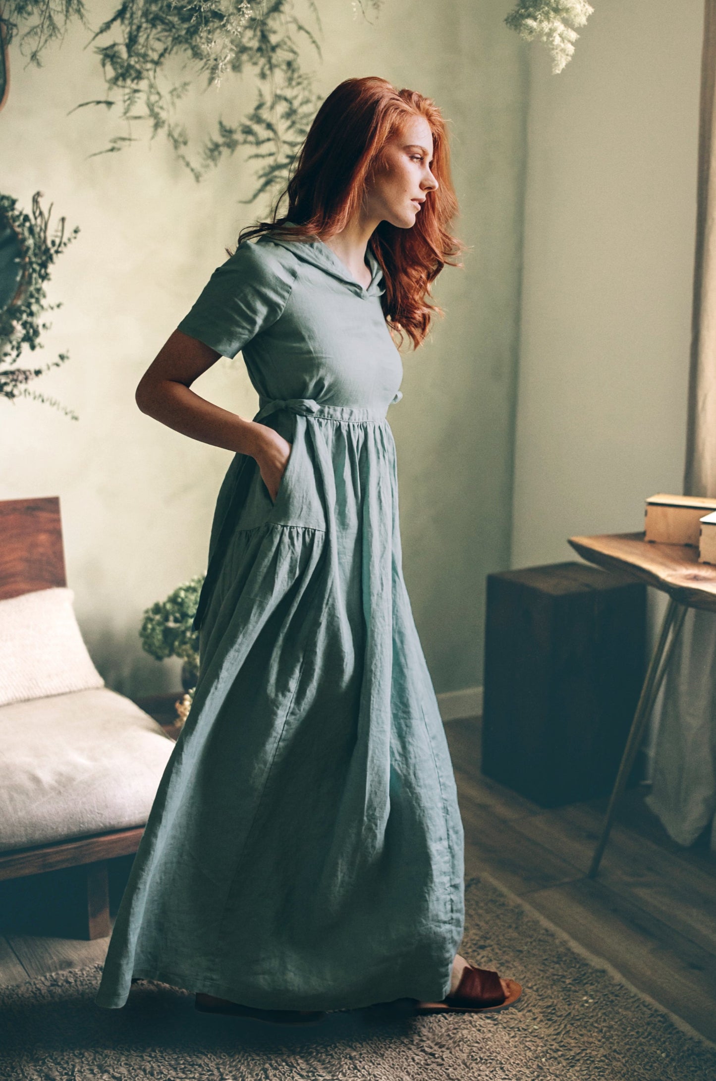 Feminine Hooded Linen Dress, Summer Linen Dress, Hooded Maxi Dress, Maxi Linen Dress, Women Linen Dress, Oversize Dress, Loose Dress, 2XL / White Feminine Hooded Linen Dress, Summer Linen Dress, Hooded Maxi Dress, Maxi Linen Dress, Women Linen Dress, Oversize Dress, Loose Dress, 2XL / White