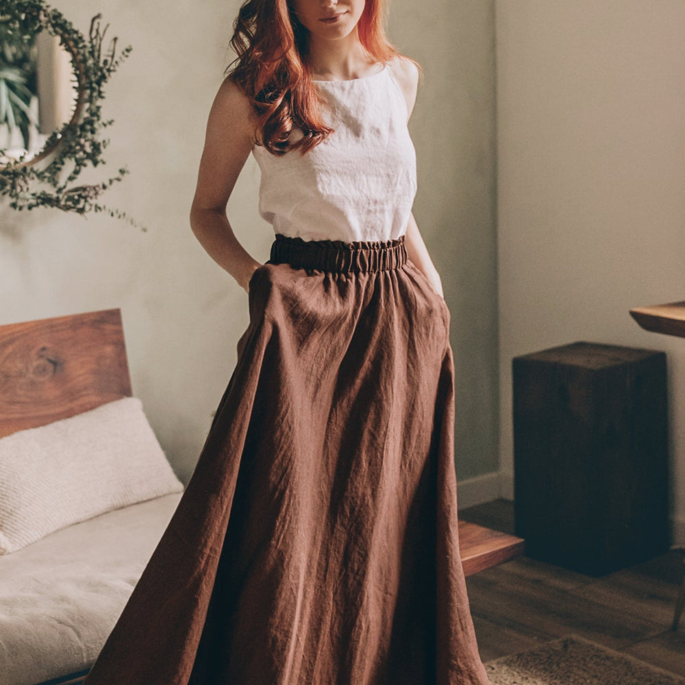 
                      
                        Rich Linen Maxi Skirt
                      
                    