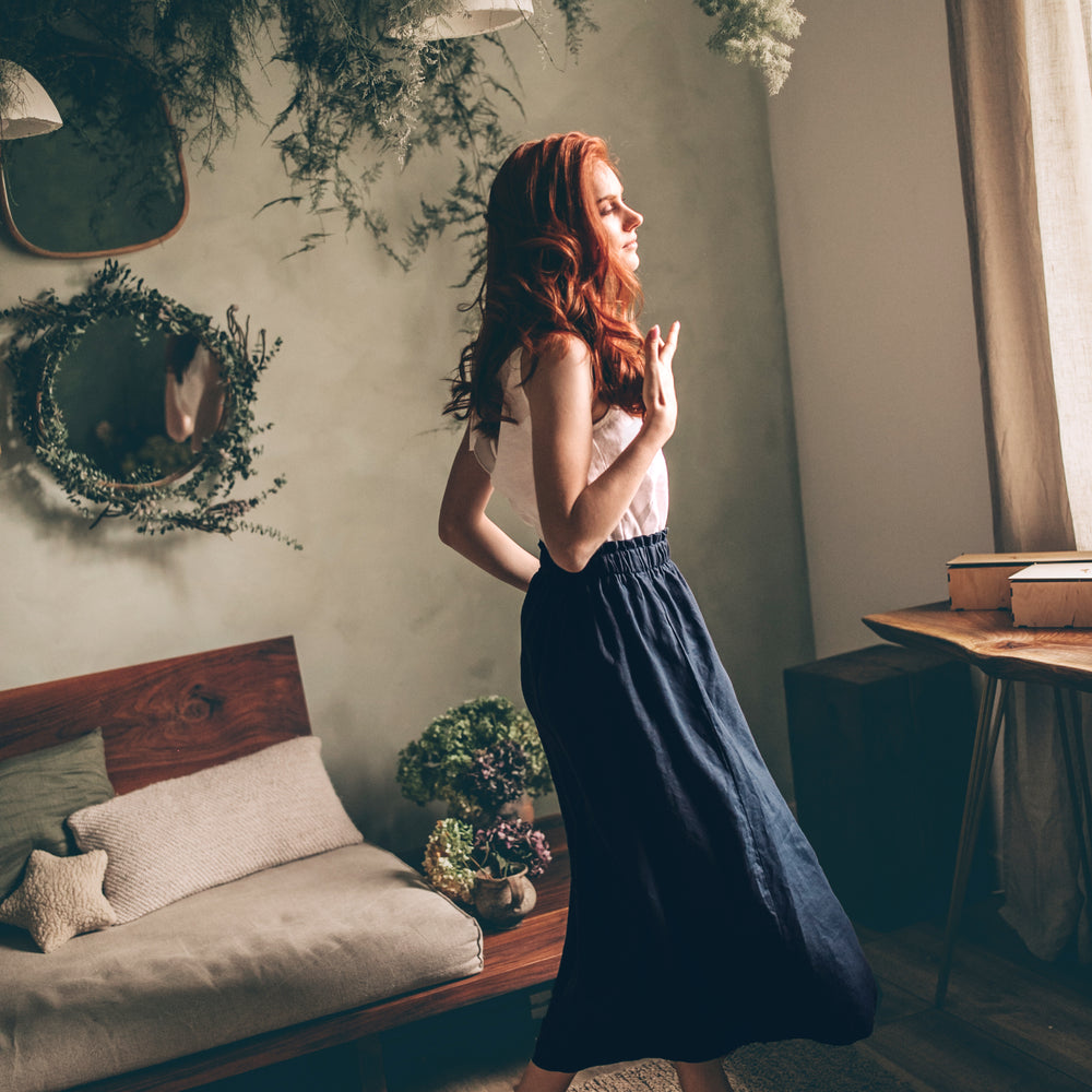 
                      
                        Linen Skirt with Pockets
                      
                    