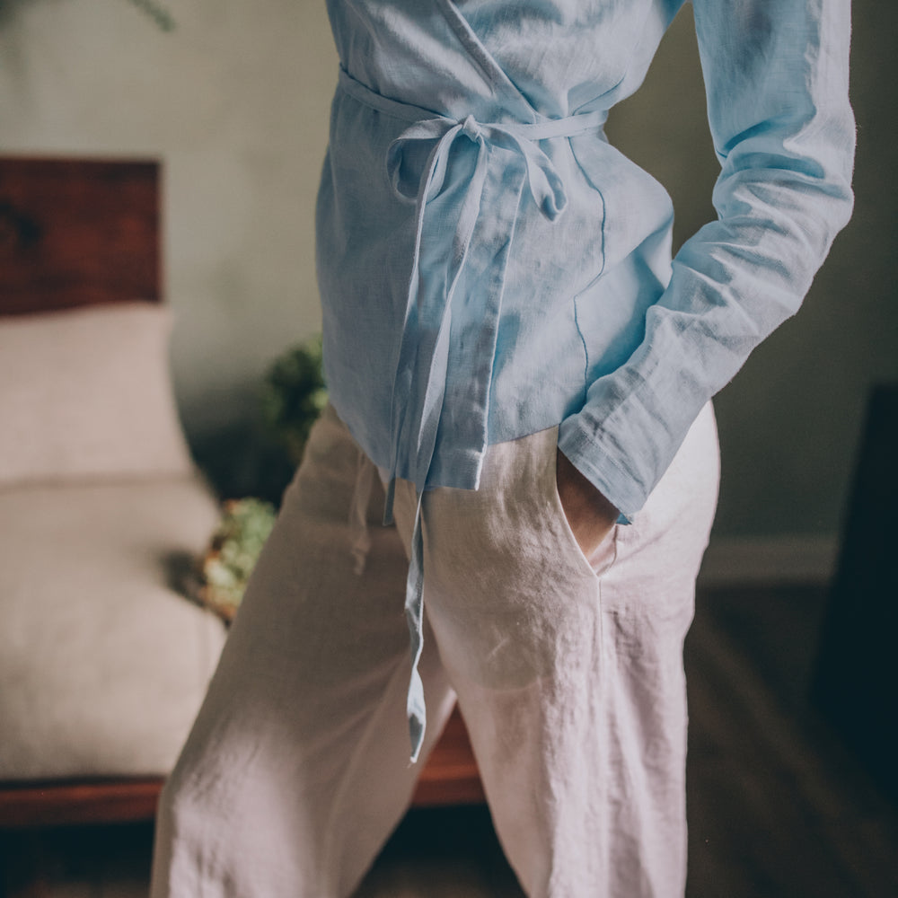 
                      
                        Linen Wrap Shirt
                      
                    