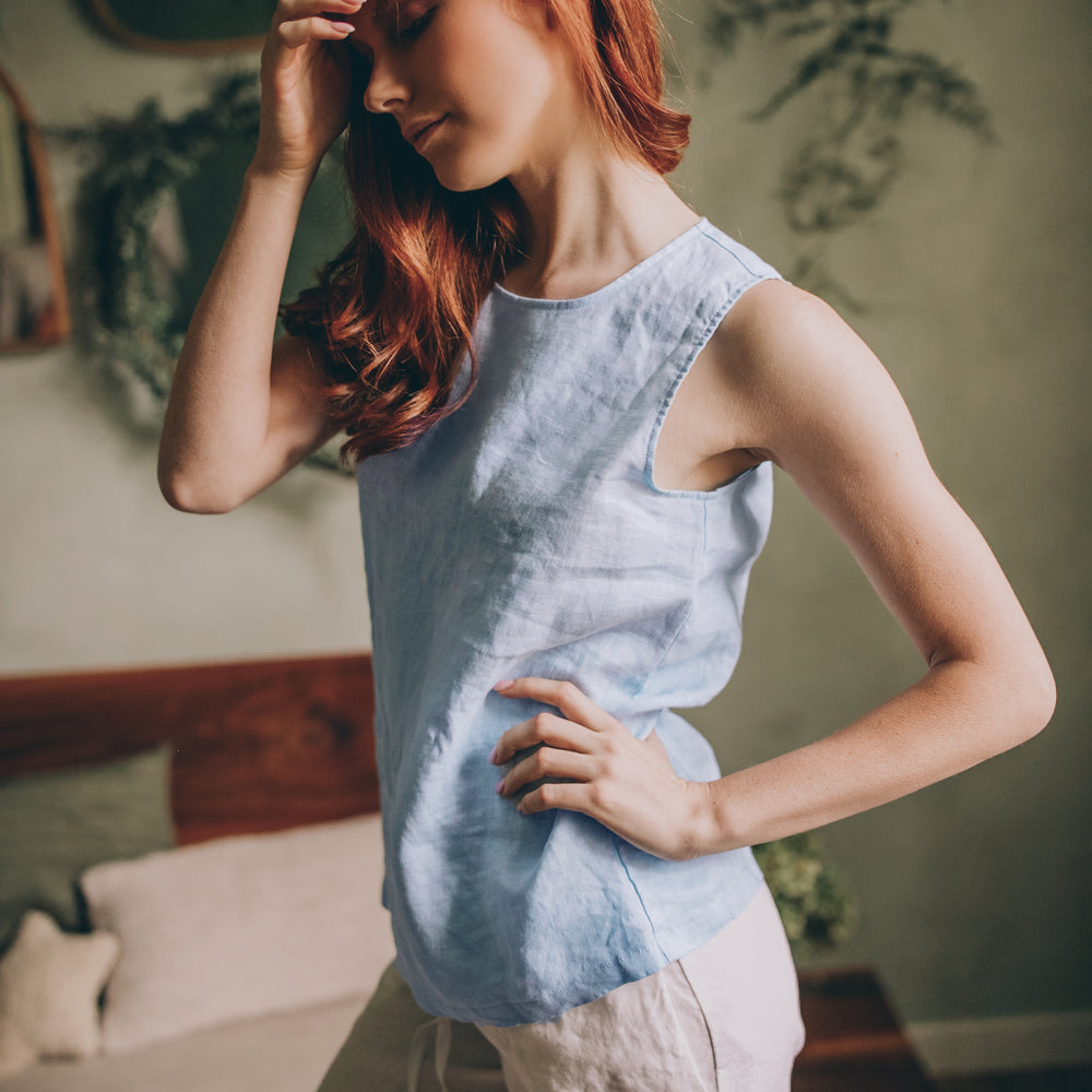 
                      
                        Linen Sleeveless Top
                      
                    