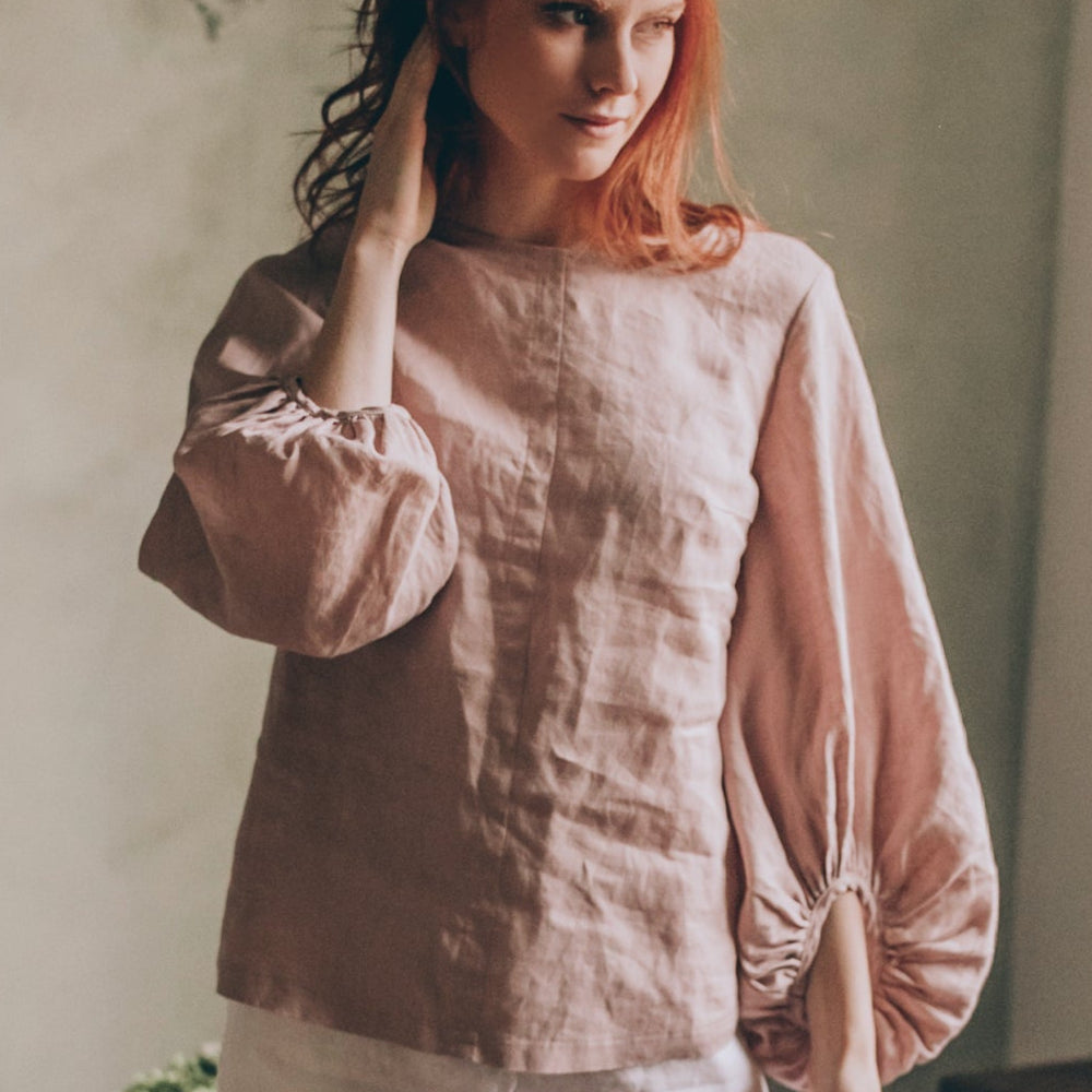 
                      
                        Puff Sleeve Linen Top
                      
                    