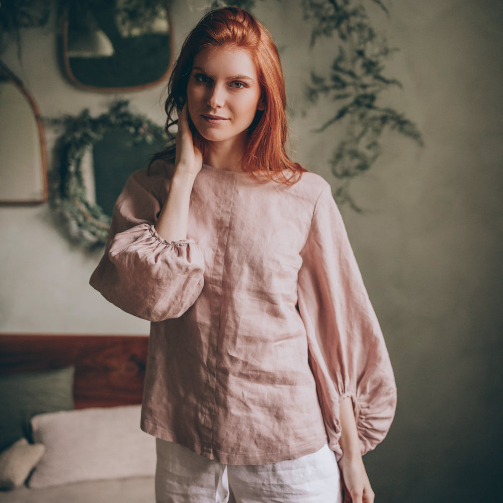 
                      
                        Puff Sleeve Linen Top
                      
                    